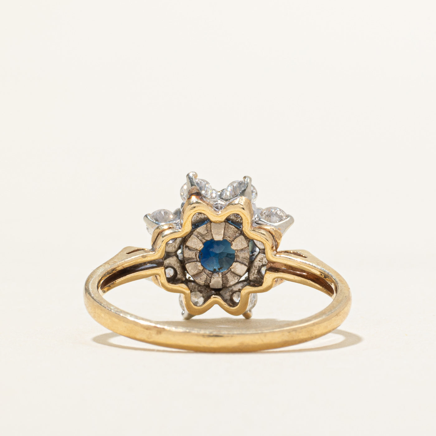 Sapphire & Diamond Petal Ring | 1.00ct, 0.40ct | SZ 5.5