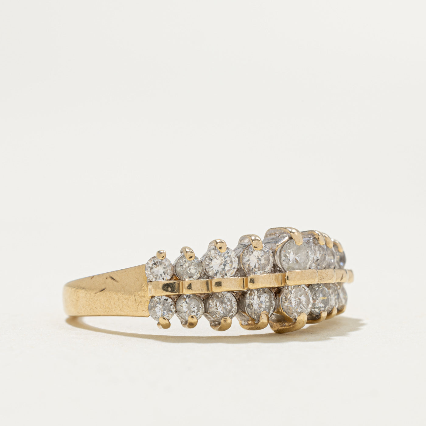 14k Multi Row Diamond Ring | 0.60ctw | SZ 8.75