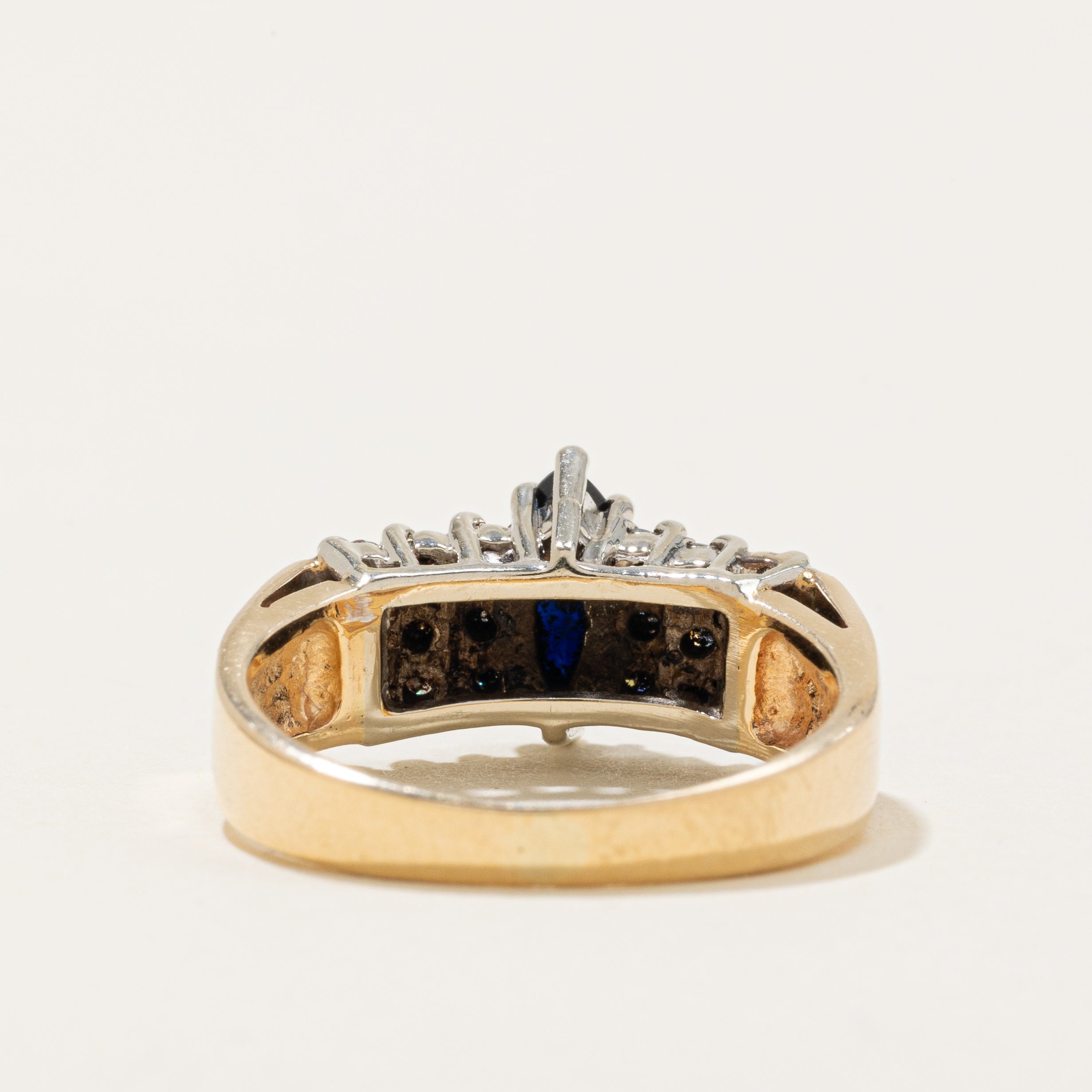 Marquise Cut Sapphire & Diamond Accented Ring | 0.6ct, 0.36ctw | SZ 6.25 |