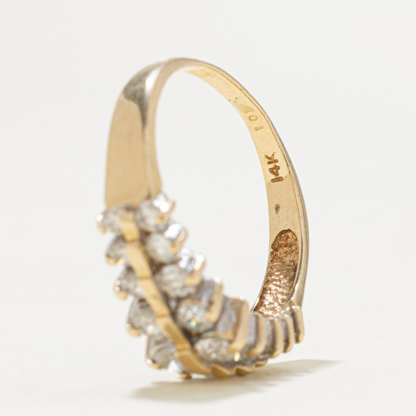 14k Multi Row Diamond Ring | 0.60ctw | SZ 8.75
