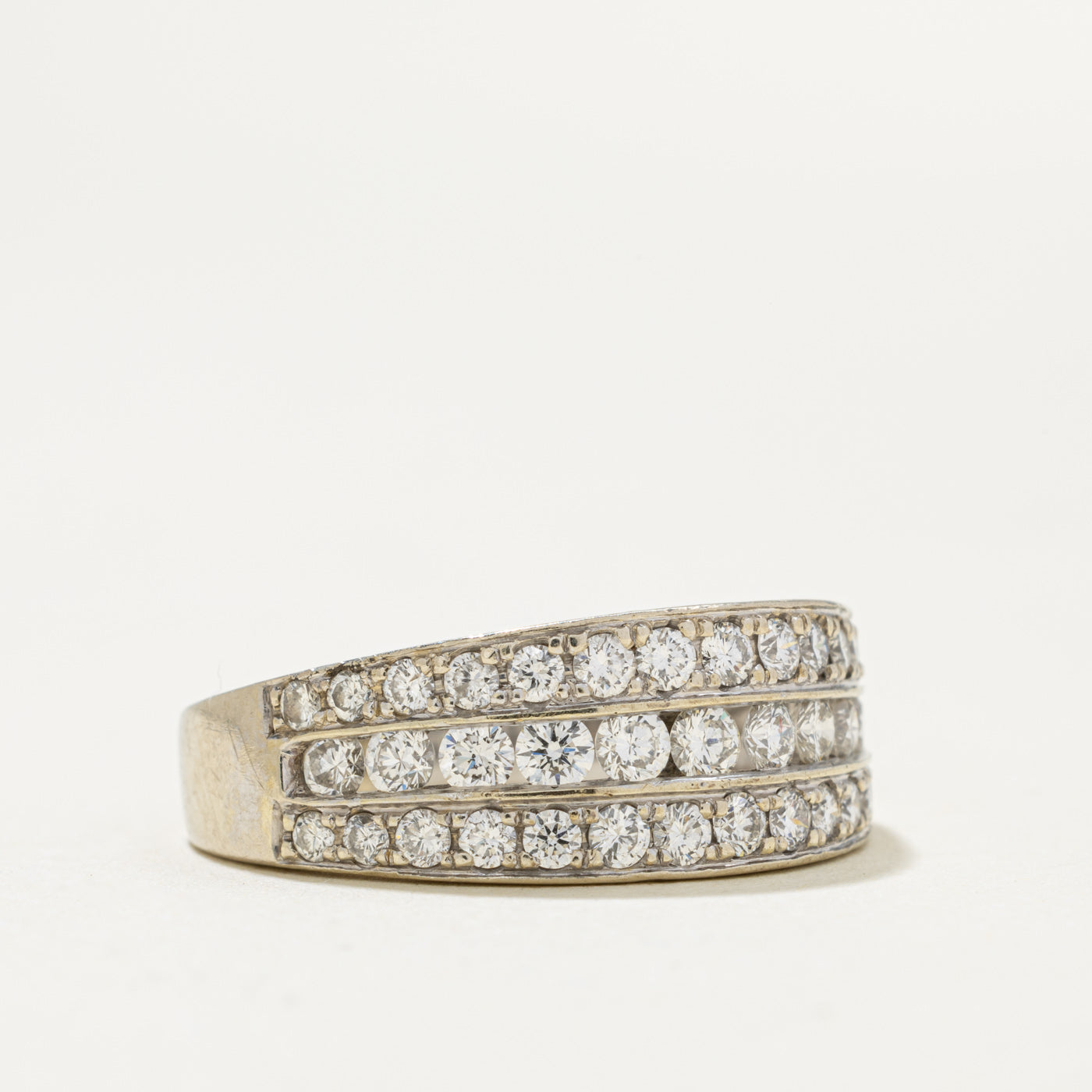 14k Multi Row Diamond Tapered Band | 0.60ctw | SZ 7.25