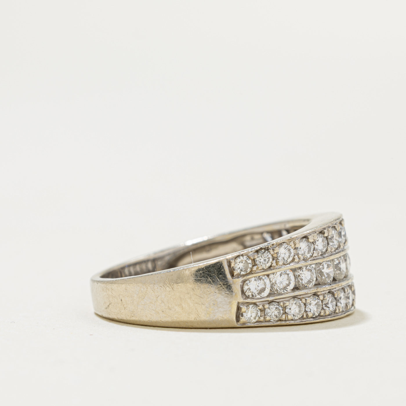 14k Multi Row Diamond Tapered Band | 0.60ctw | SZ 7.25