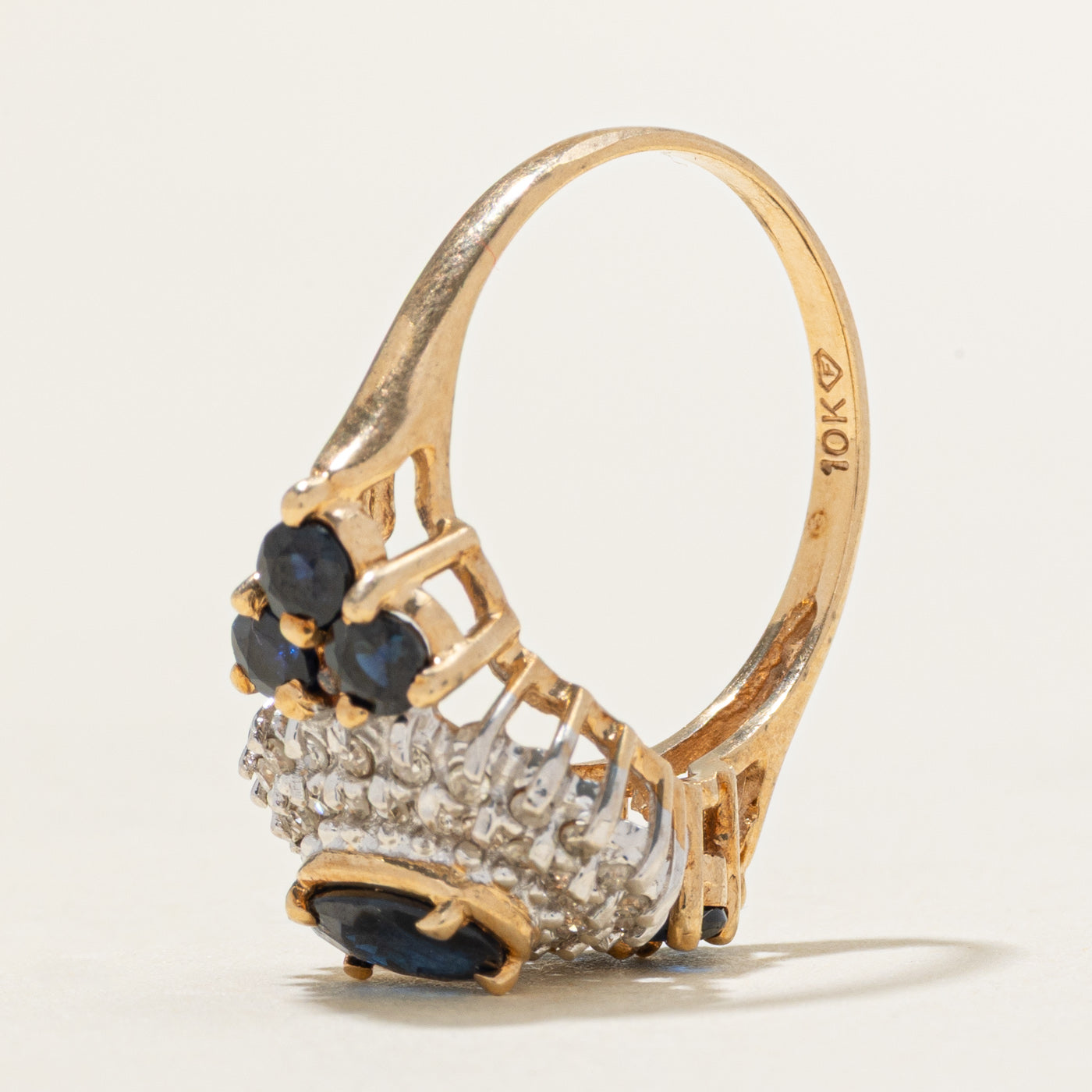 Sapphire & Diamond Petal Halo Ring | 1.25ctw, 0.20ctw | SZ 6