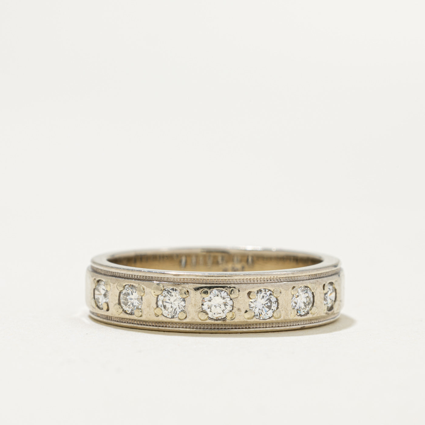 Semi Eternity Diamond Milgrained Band | 0.35ctw | 4.65mm | SZ 7.5