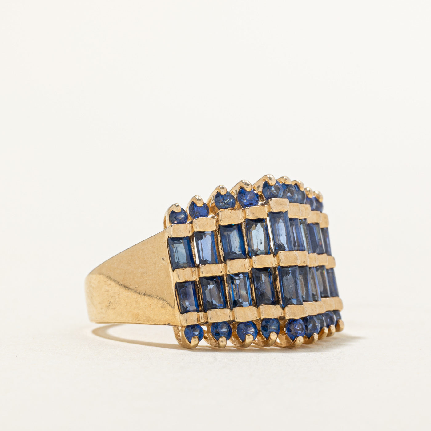 Multi Row Multi Cut Sapphire Ring | 1.80ctw | SZ 7.75