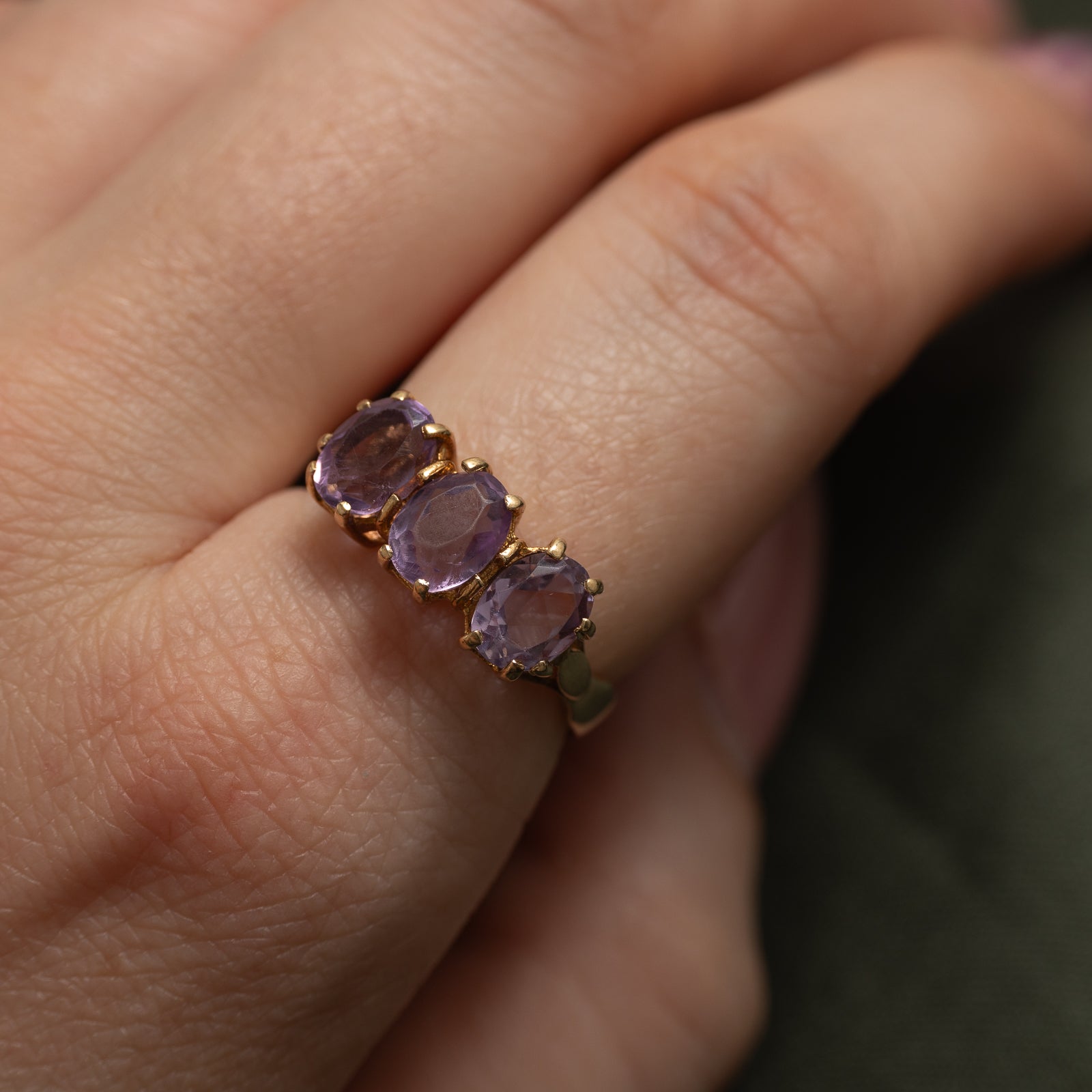 1978 London Three Stone Amethyst Ring | 3.00ctw | SZ 7.25