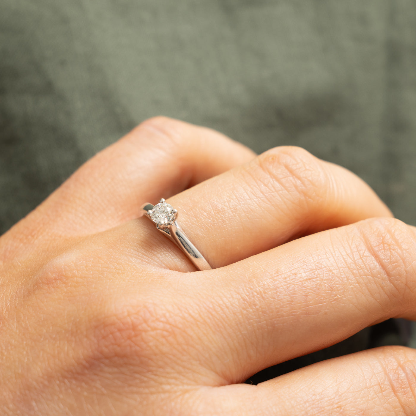14k Solitaire Diamond Engagement Ring | 0.25ct | SZ 6.5