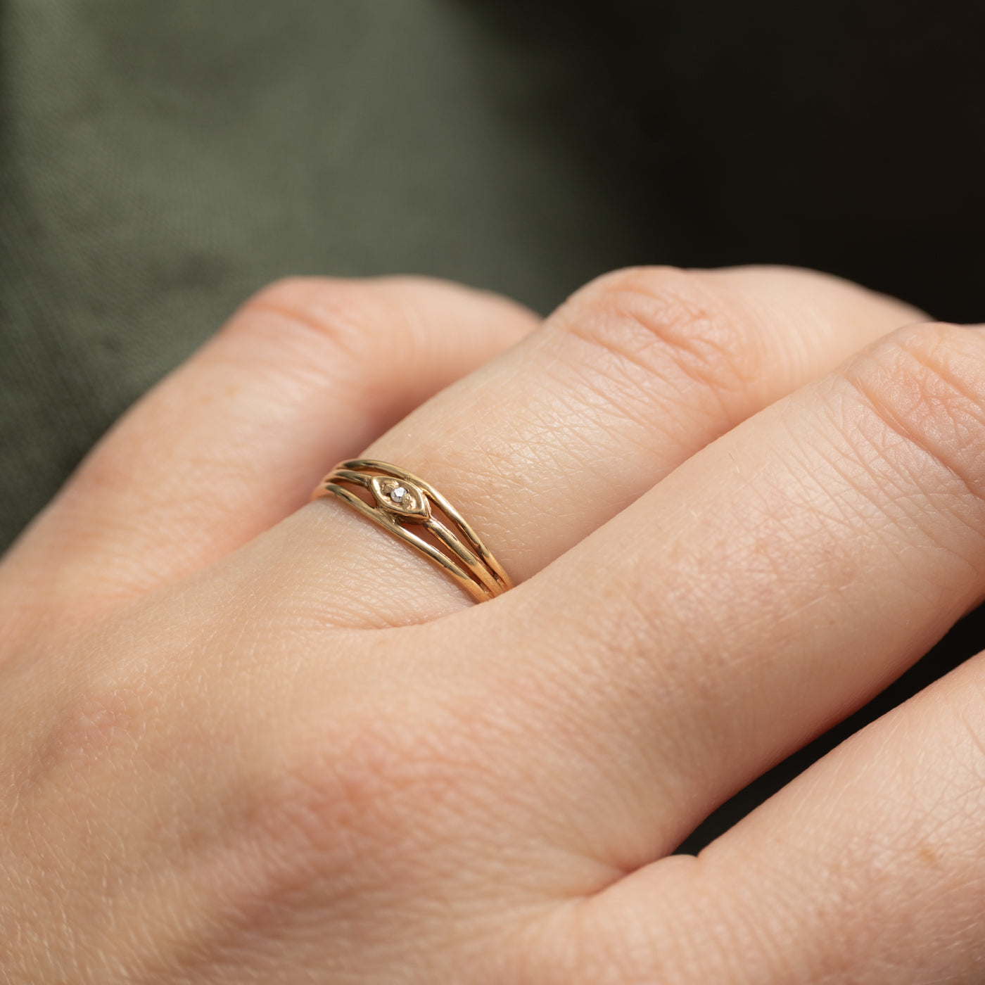 Yellow Gold Diamond Open Shank Band | SZ 6