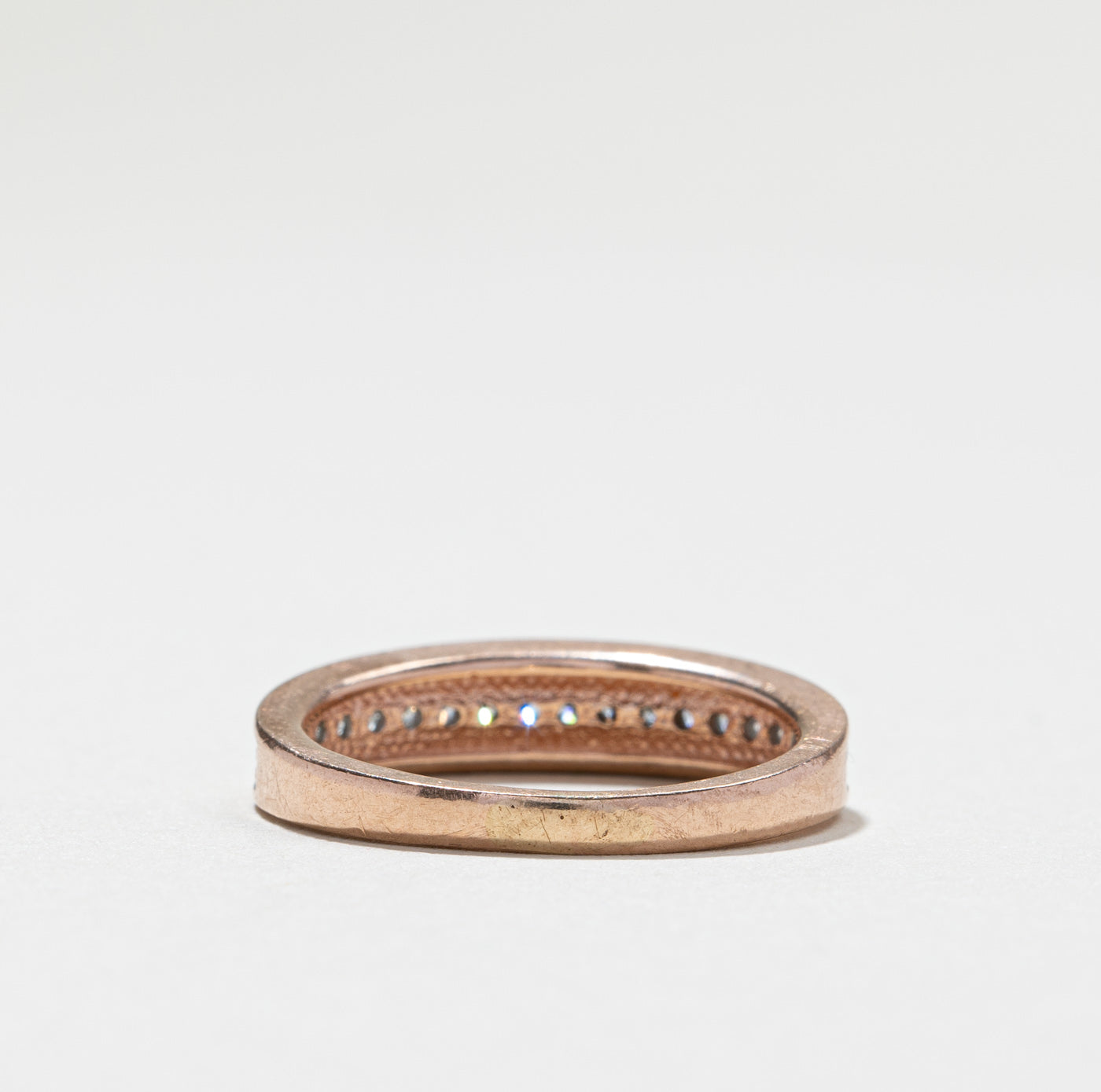 Pave Set Diamond Rose Gold Ring | 0.20ctw | SZ 5.75 |