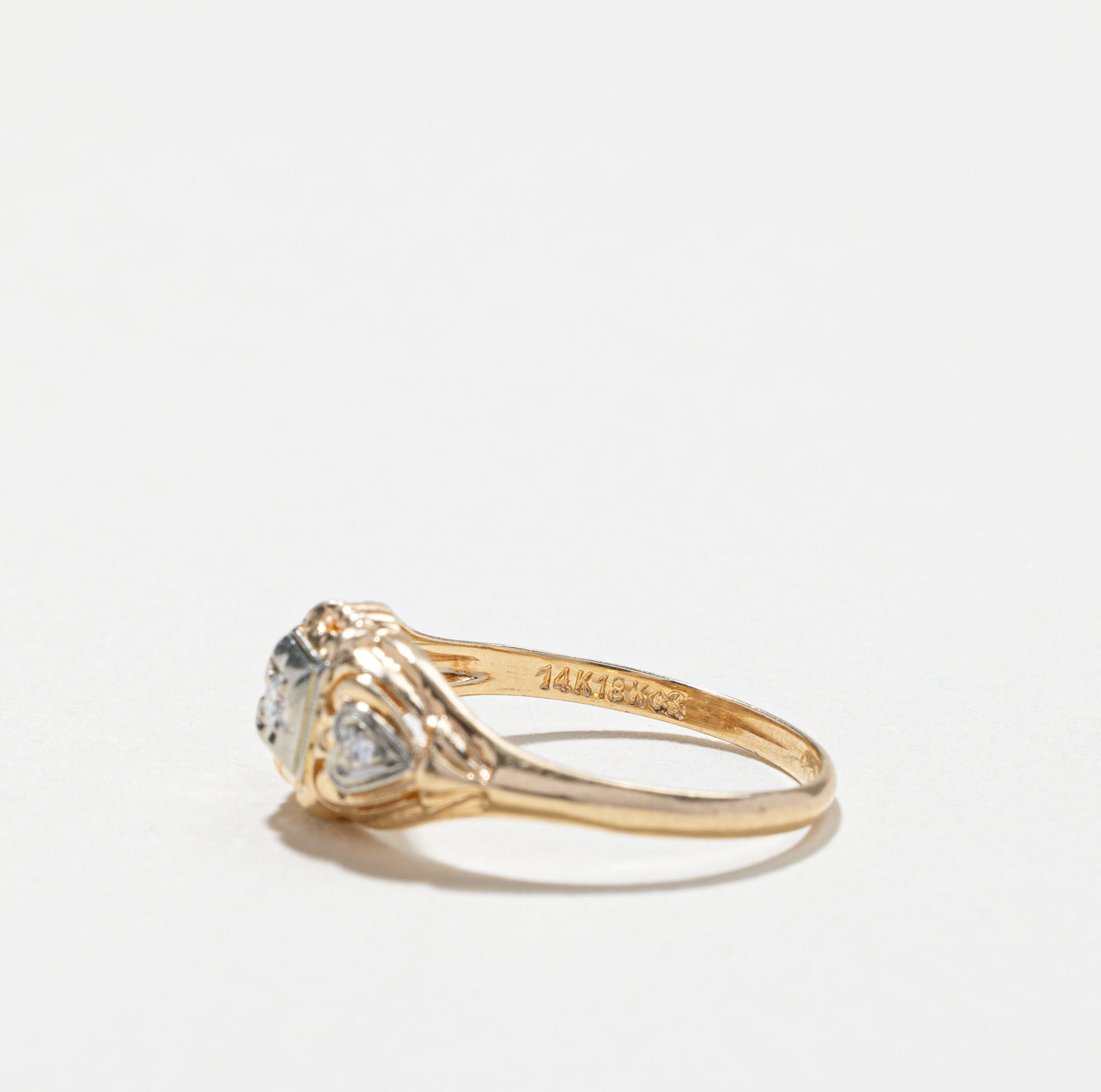 Three Stone Diamond Vintage Ring | 0.05ctw | SZ 6.5 |