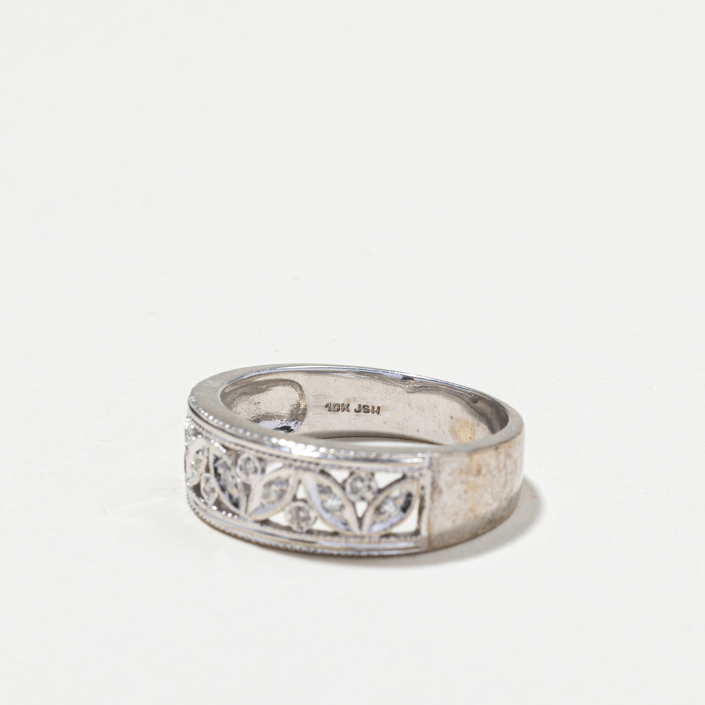 Bague en diamant avec détail milgrain | 0,11 ct | Taille 7,5 |