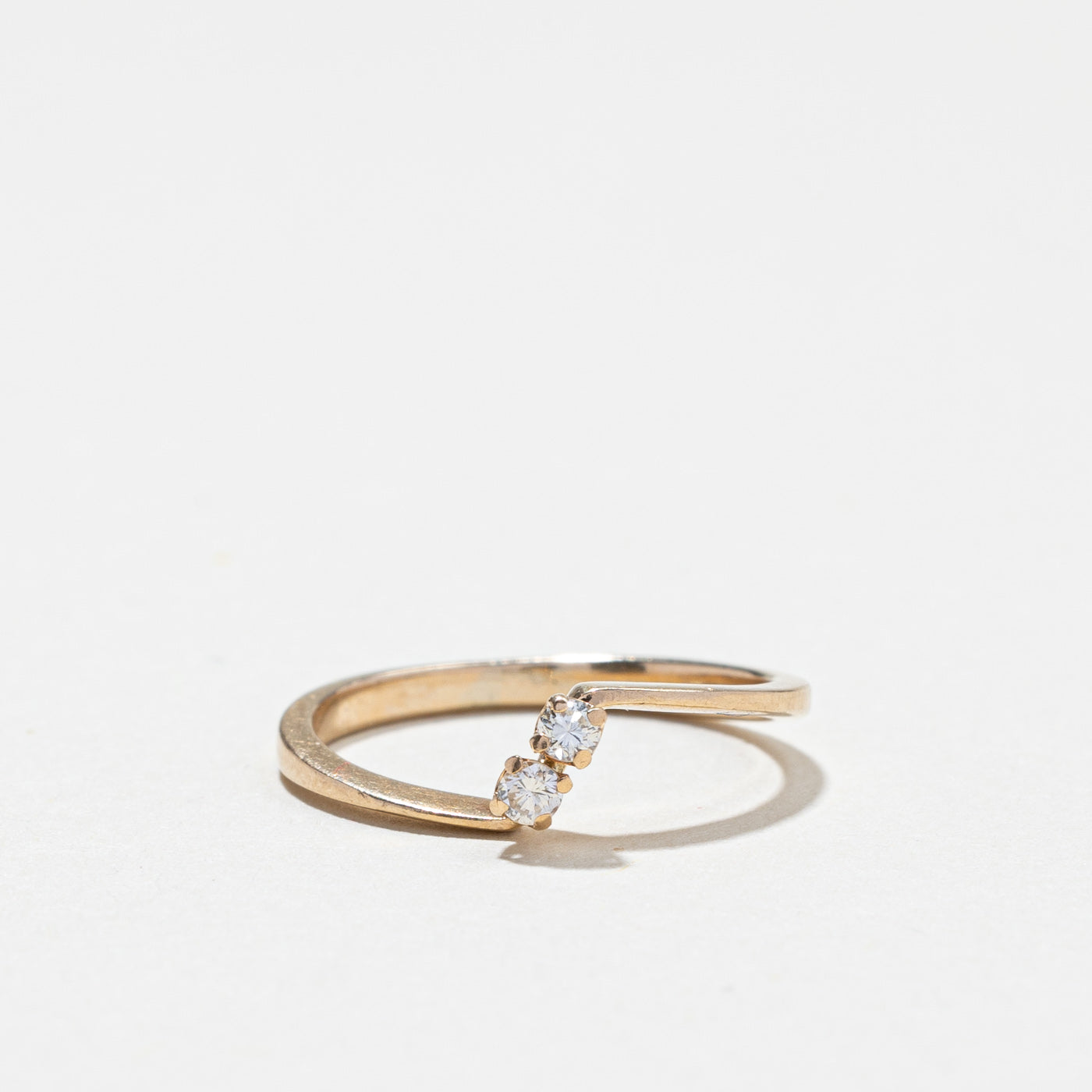 Bypass Two Stone Diamond Ring | 0.04ctw | SZ 4 |