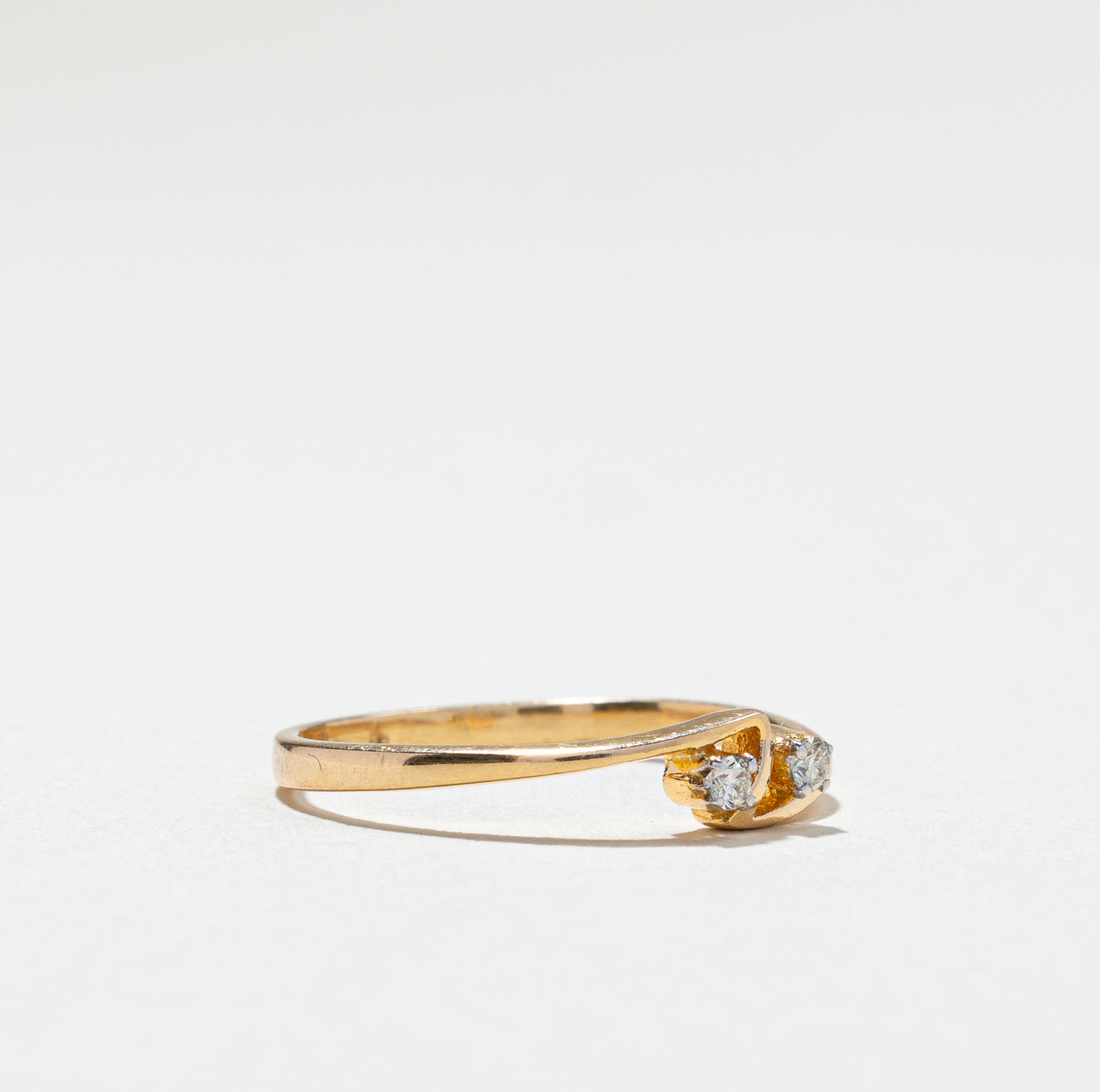 Bypass Two Stone Diamond Ring | 0.04ctw | SZ 6.5 |