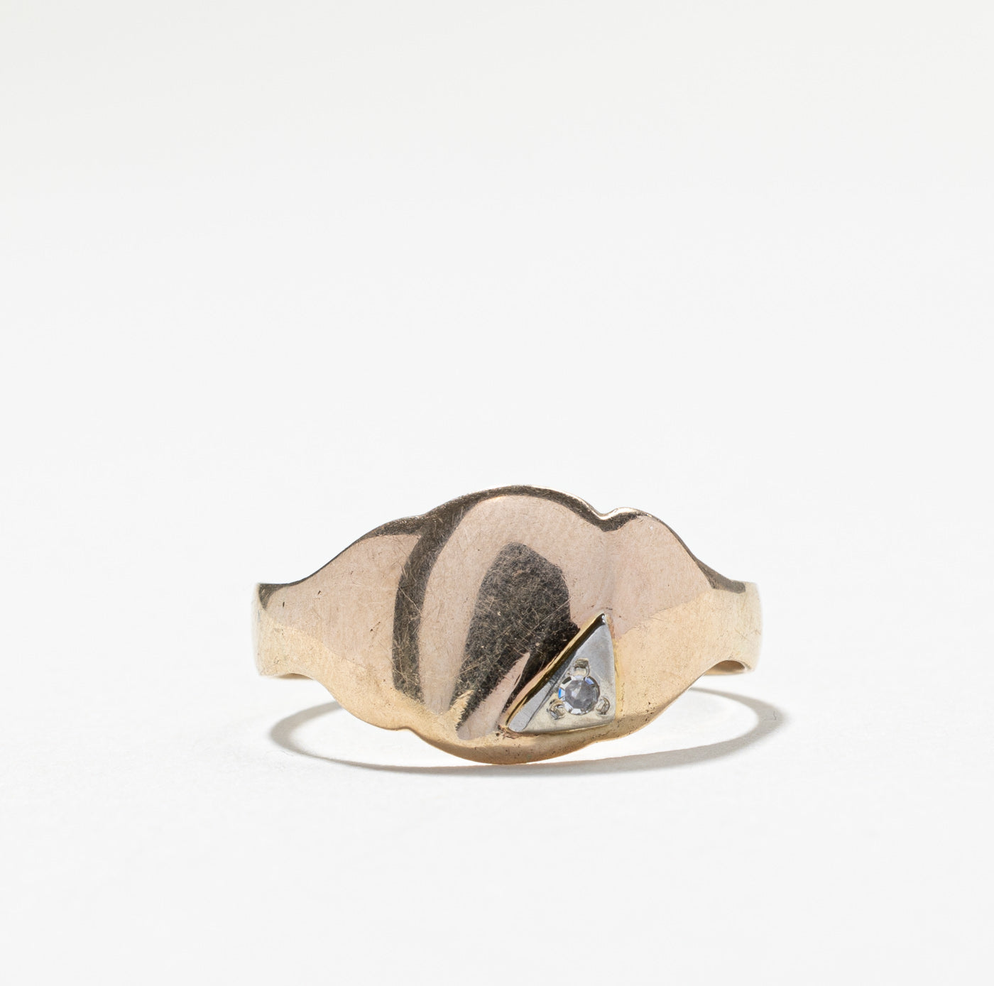 Solitaire Diamond Signet Ring | 0.02ct | SZ 9.75 |
