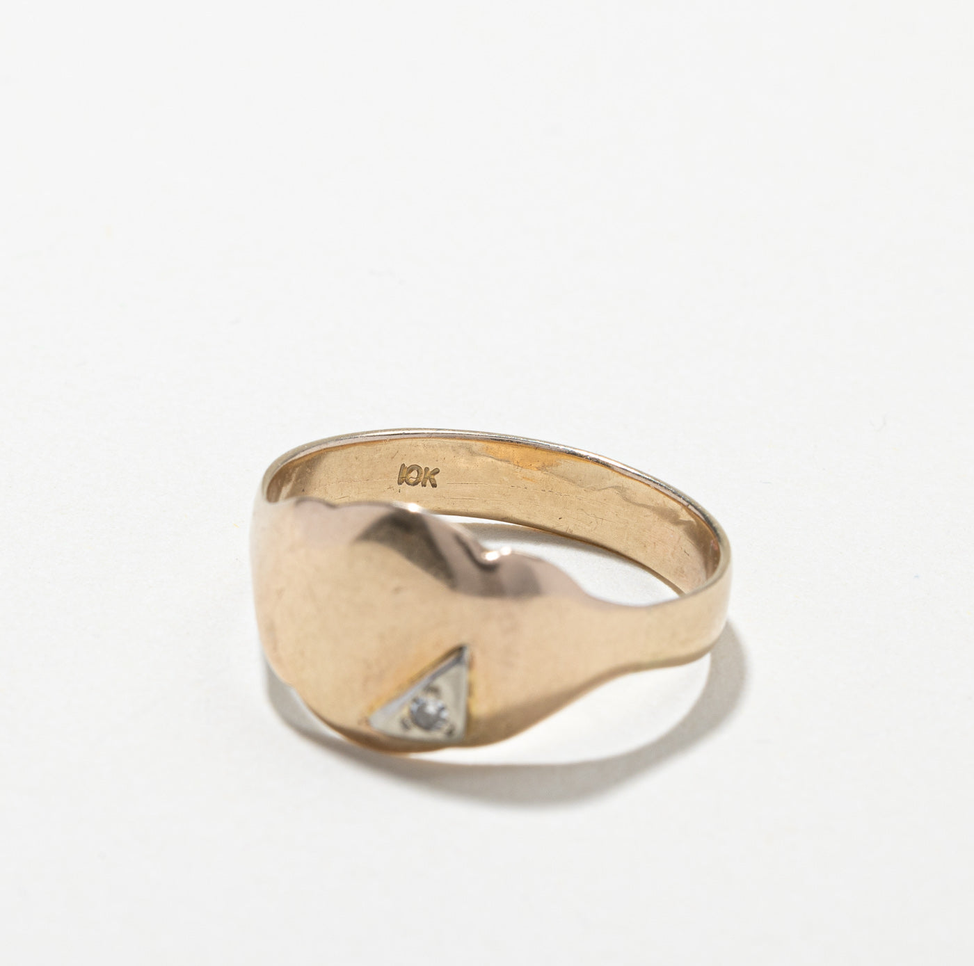 Solitaire Diamond Signet Ring | 0.02ct | SZ 9.75 |