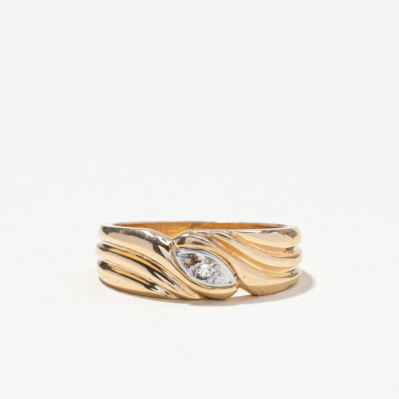 Textured Diamond Ring | 0.02ctw | SZ 6.25 |