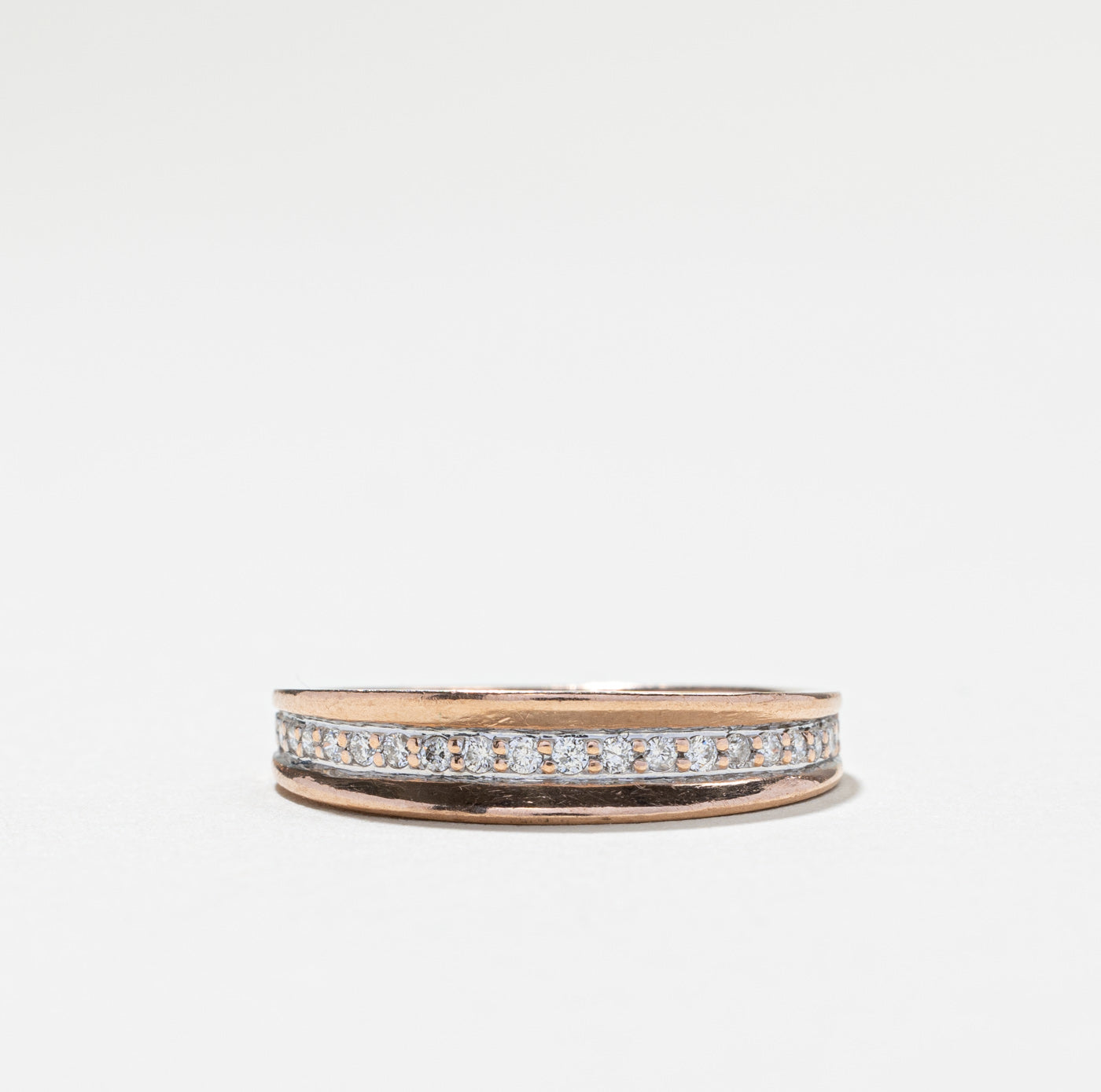 Pave Set Diamond Rose Gold Ring | 0.20ctw | SZ 5.75 |