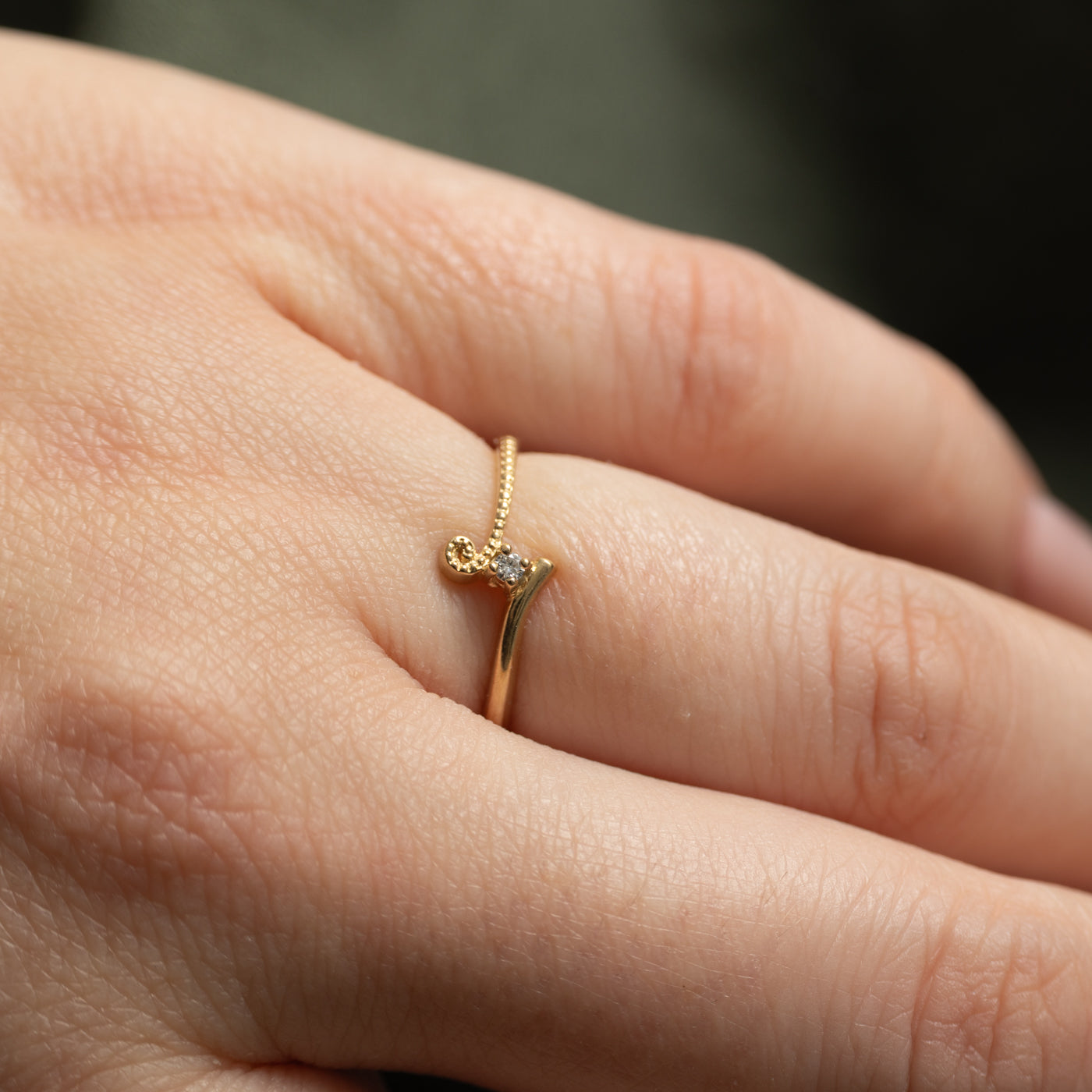 Diamond Textured Bypass Ring | SZ 5.25