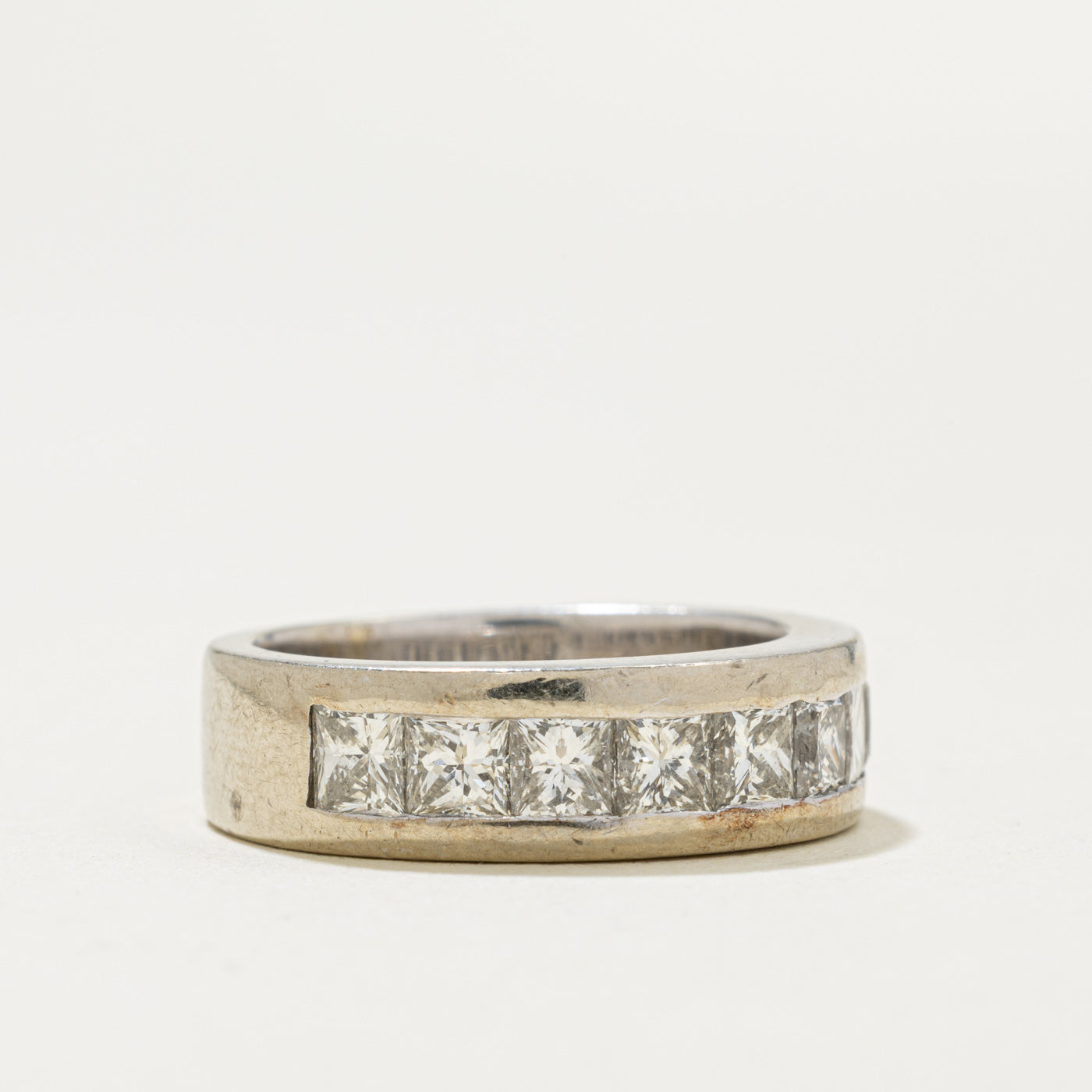14k Semi Eternity Princess Cut Diamond Band | 1.60ctw | 6.05mm | SZ 6.5