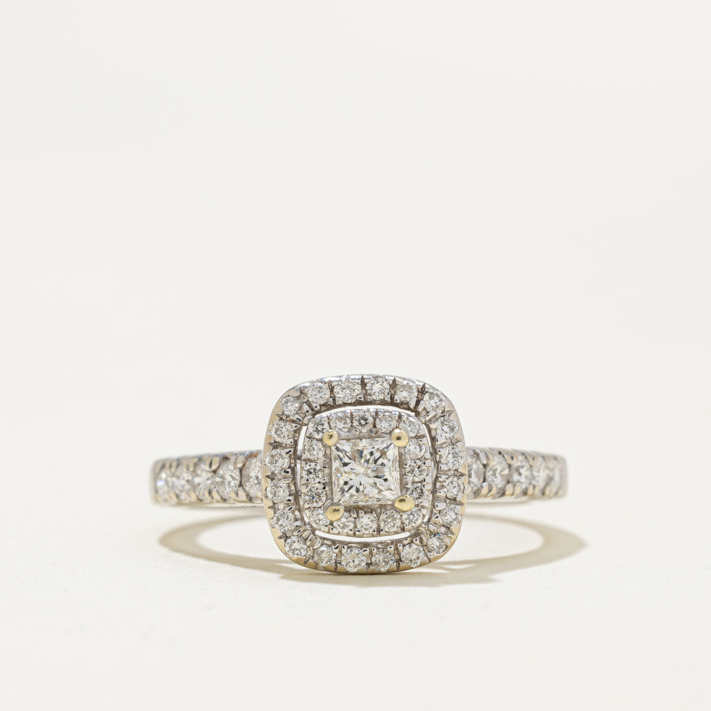 14k Princess Cut Diamond Double Halo Ring | 0.30ctw | SZ 5