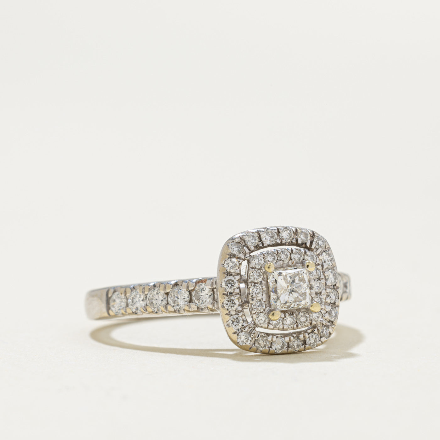 14k Princess Cut Diamond Double Halo Ring | 0.30ctw | SZ 5