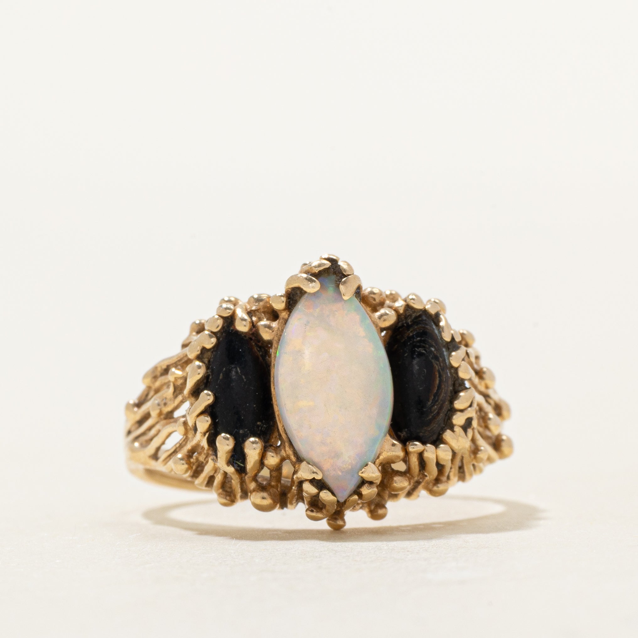 Cabochon Opal Textured Ring | 0.70ct | SZ 7