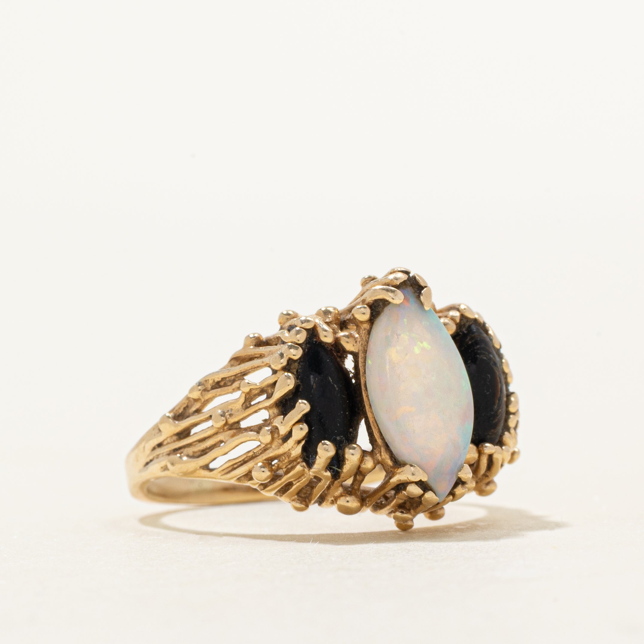 Cabochon Opal Textured Ring | 0.70ct | SZ 7