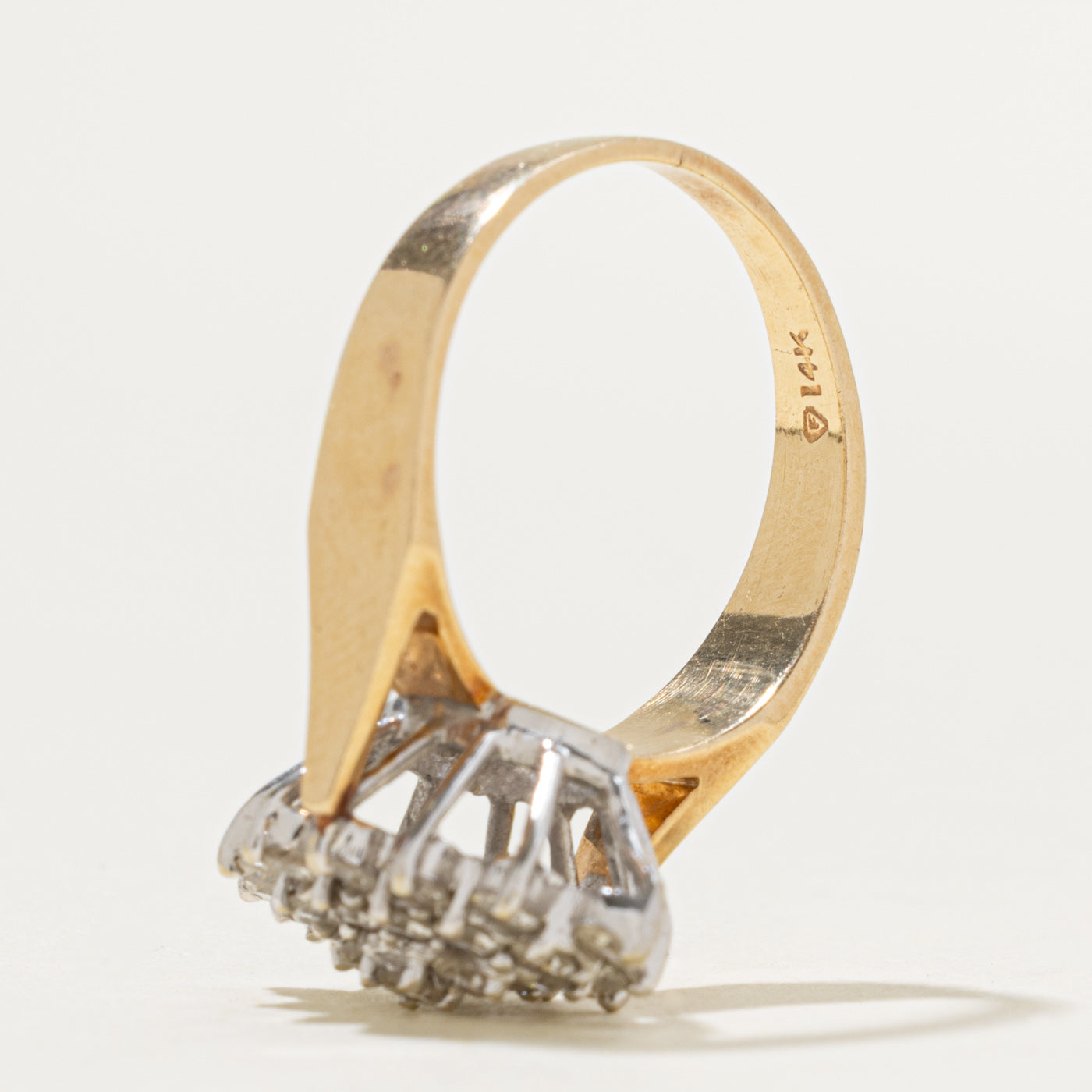 14k Diamond Cluster Marquise Cocktail Ring | 0.64ctw | SZ 7