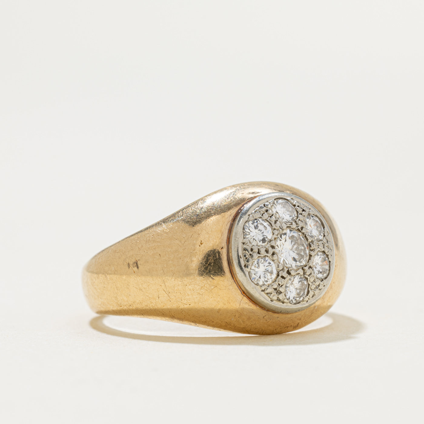 14k Yellow Gold Diamond Cluster Dome Ring | 0.28ctw | SZ 7.75