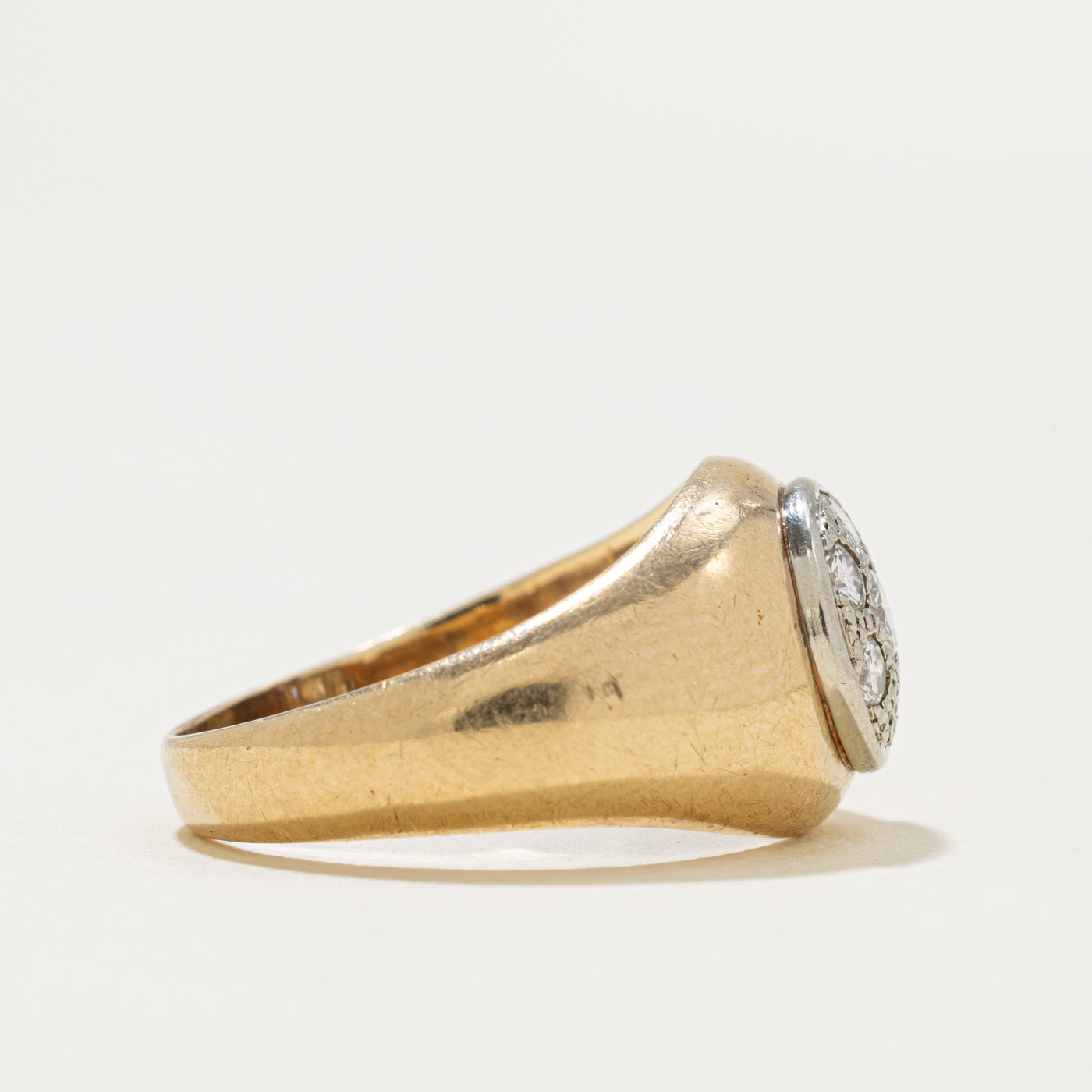 14k Yellow Gold Diamond Cluster Dome Ring | 0.28ctw | SZ 7.75