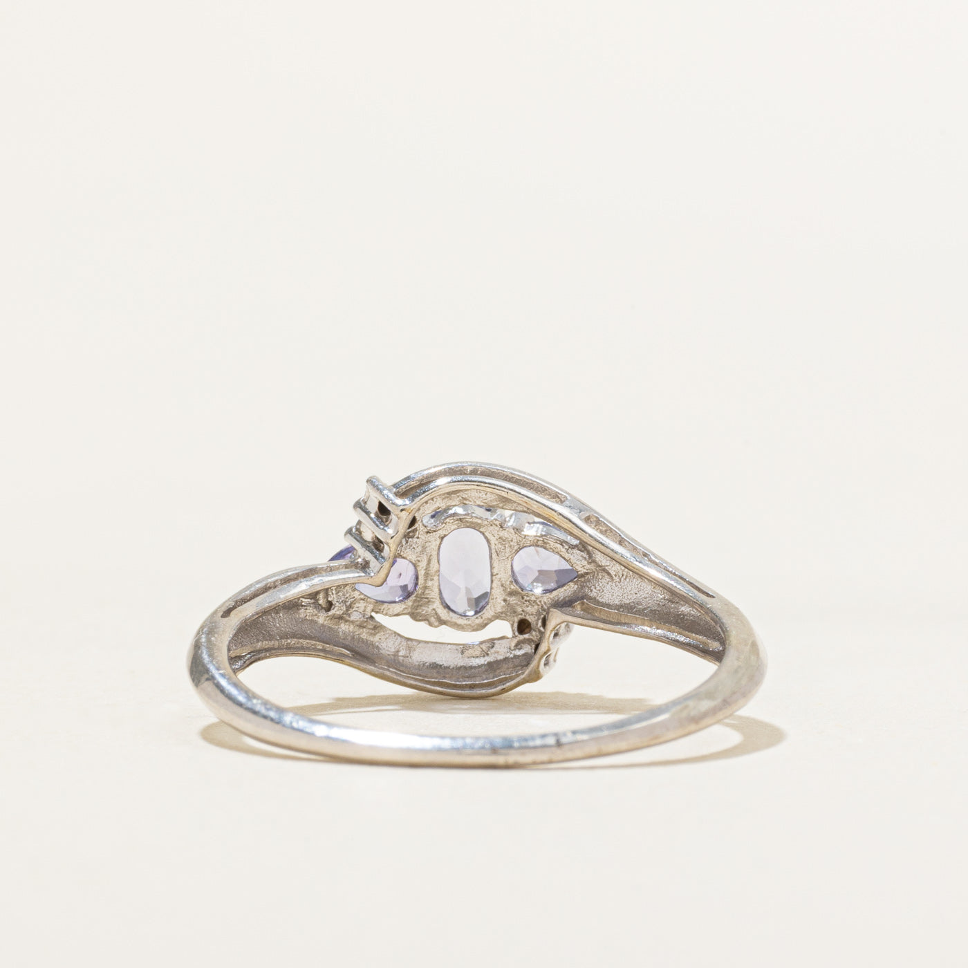 Three Stone Tanzanite & Diamond Bypass Ring | 0.50ctw, 0.02ctw | SZ 8