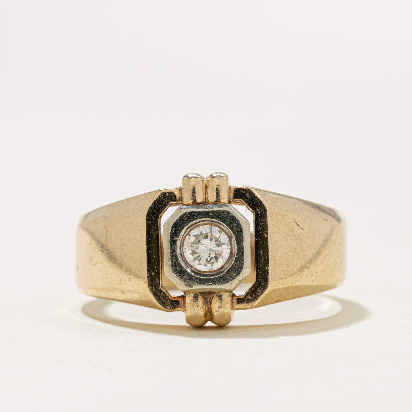Solitaire Diamond Geometric Ring | 0.30ct SI2 J | SZ 11.25
