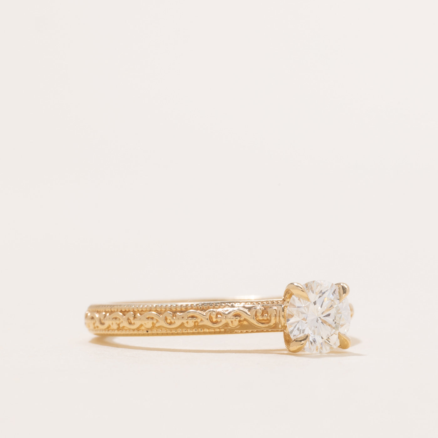 '100 Ways' 14k Yellow Gold Diamond Engraved Ring | 0.61ct | SZ 6.5