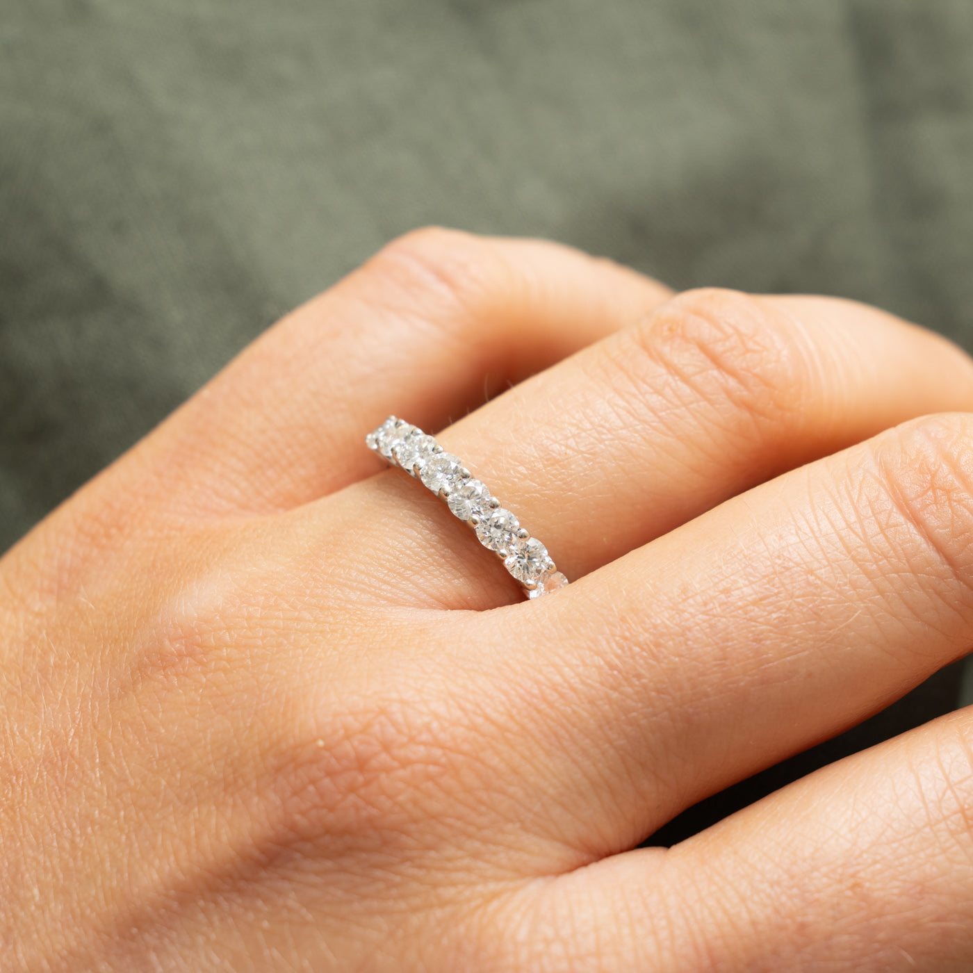 14k Semi Eternity Diamond Band | 0.96ctw | 2.15mm | SZ 7