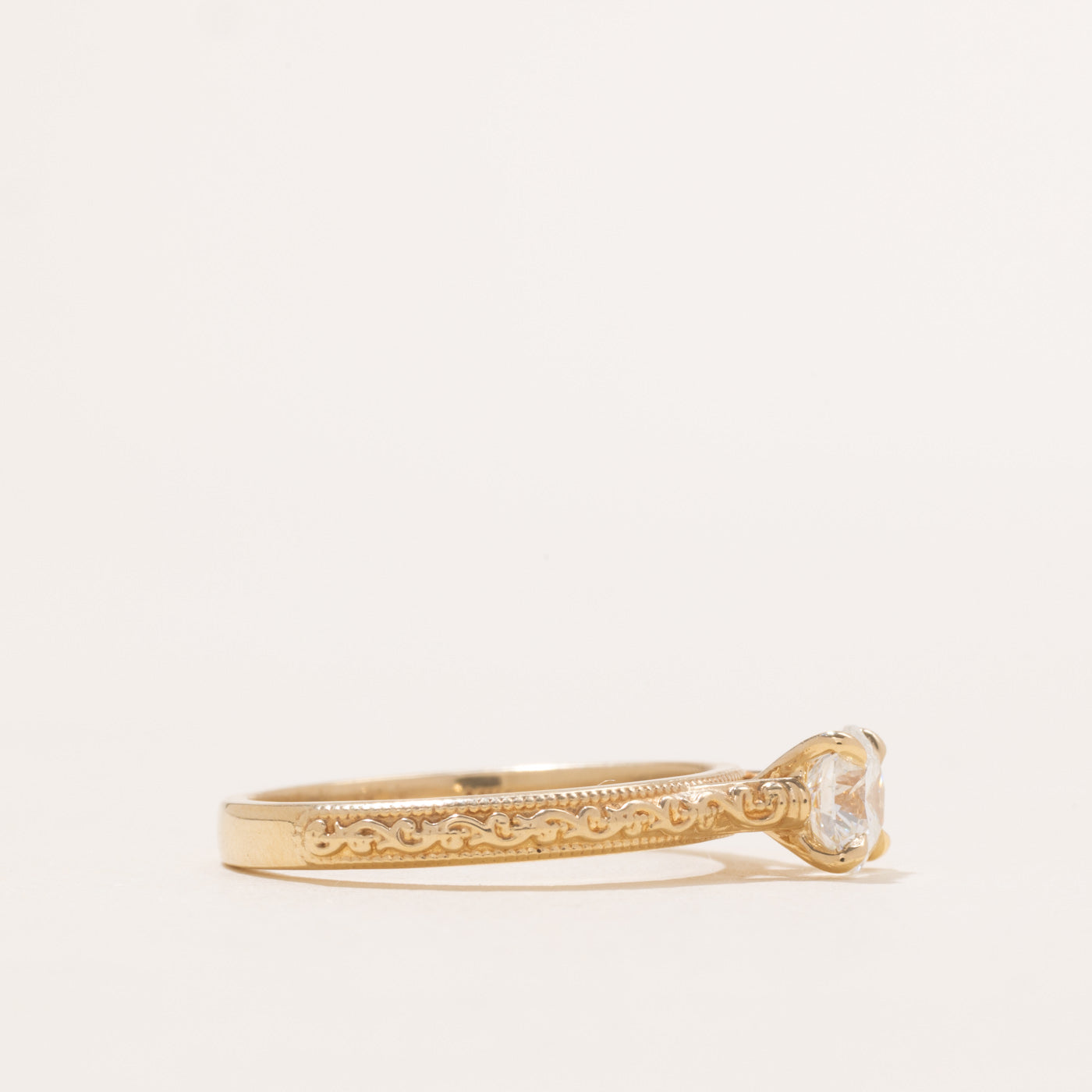 '100 Ways' 14k Yellow Gold Diamond Engraved Ring | 0.61ct | SZ 6.5