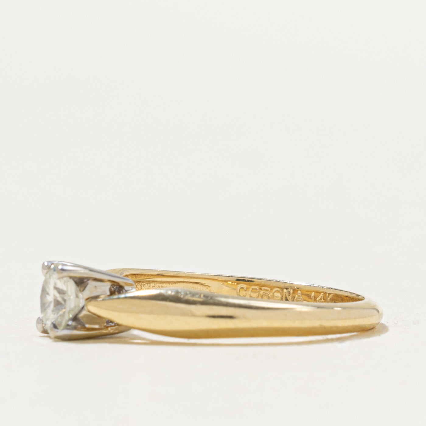 Solitaire Diamond Reverse Tapered Ring | 0.45ct VS2 J | SZ 6.25
