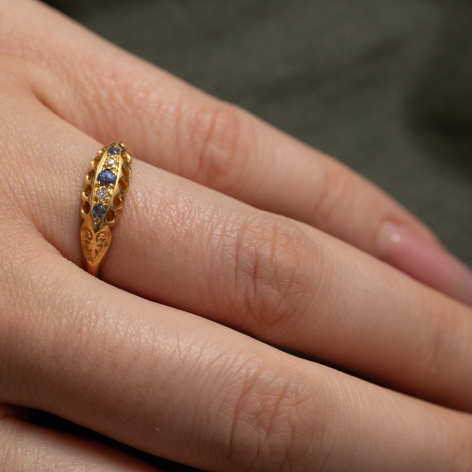 Chester Sapphire & Diamond Ring | 0.08ctw, 0.01ctw | SZ 7