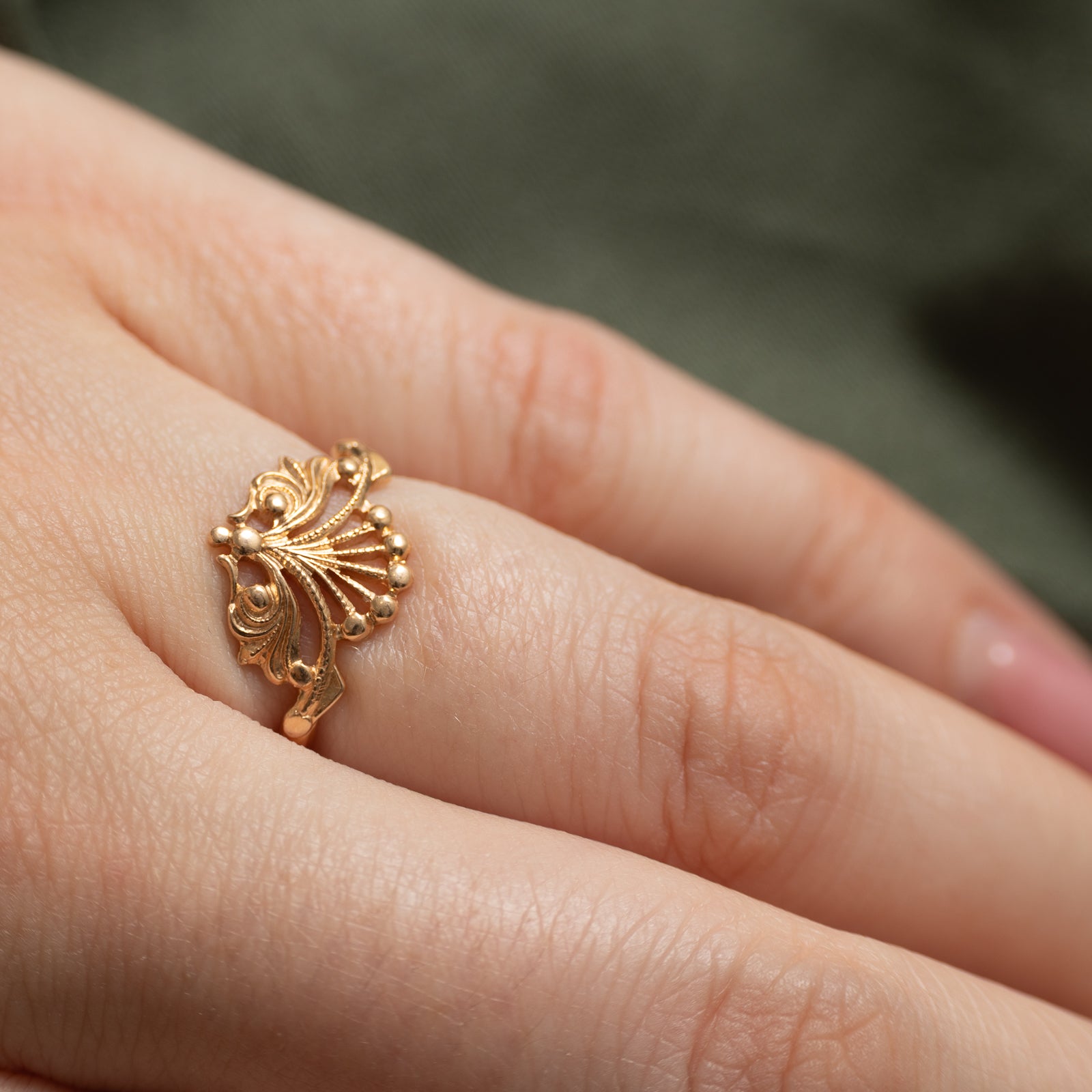 1992 Belarus 14k Rose Gold Thin Openwork Ring | SZ 5.5