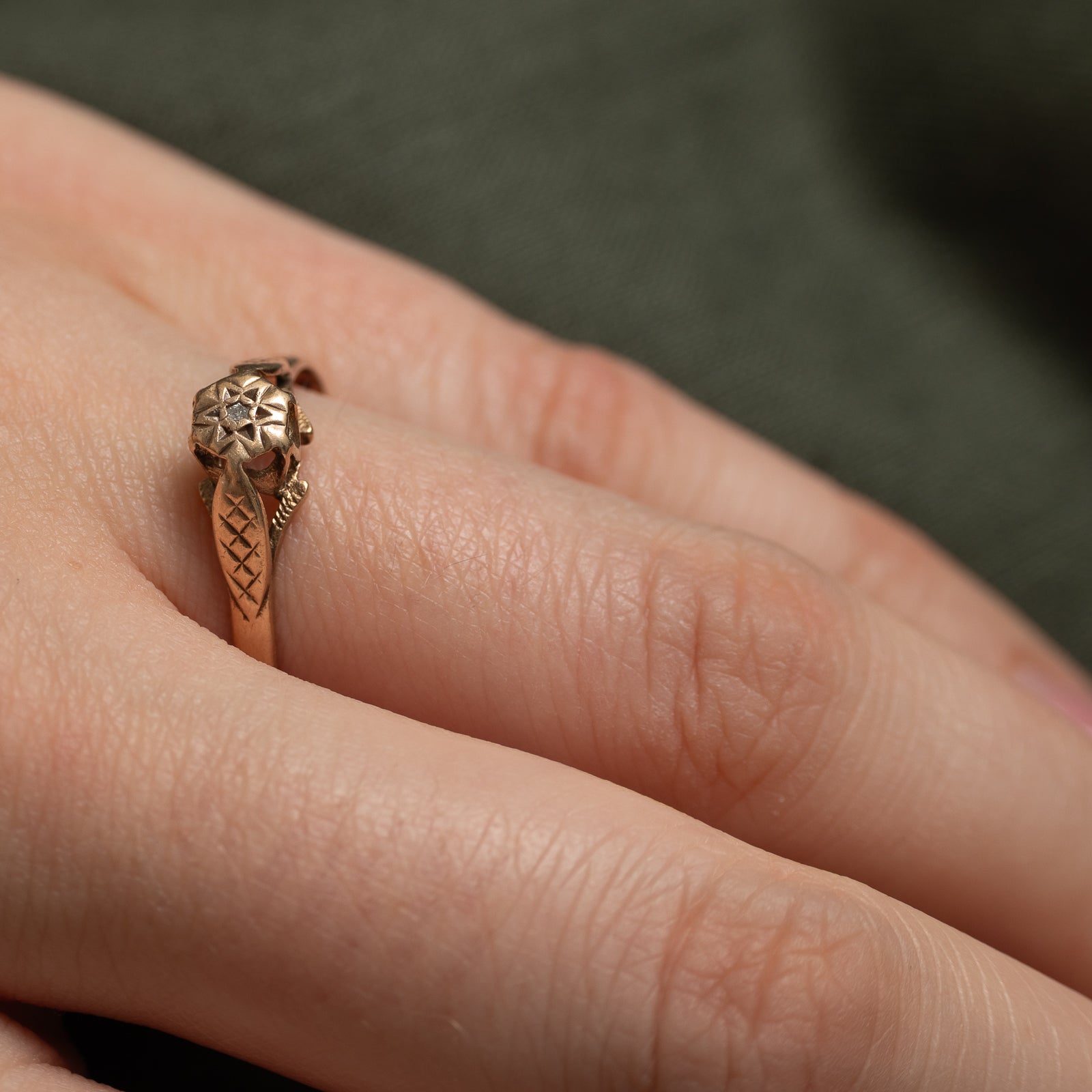 1981 Birmingham Diamond Engraved Ring | 0.01ct | SZ 9