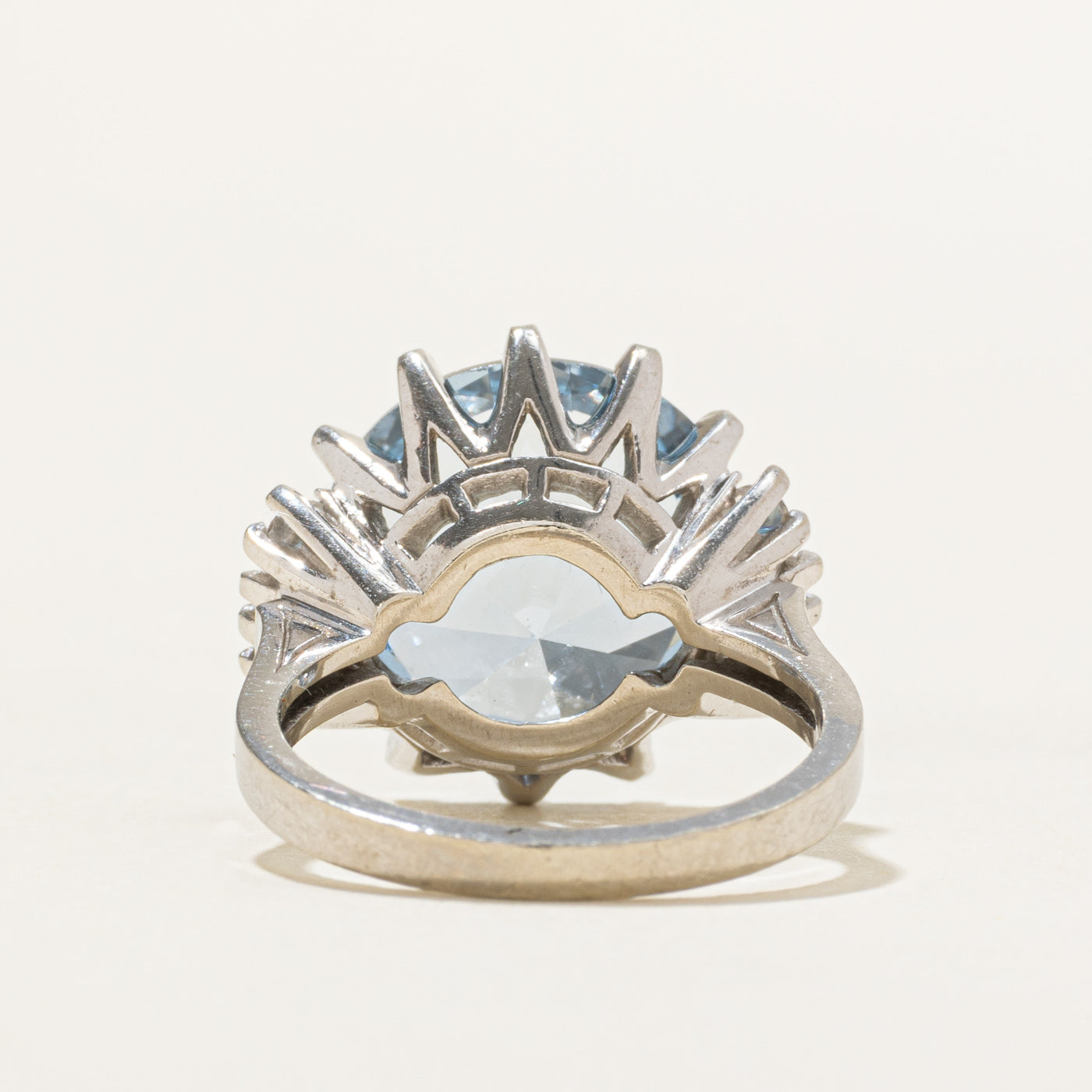Synthetic Blue & White Spinel Cocktial Ring | 11.00ctw | SZ 6.25