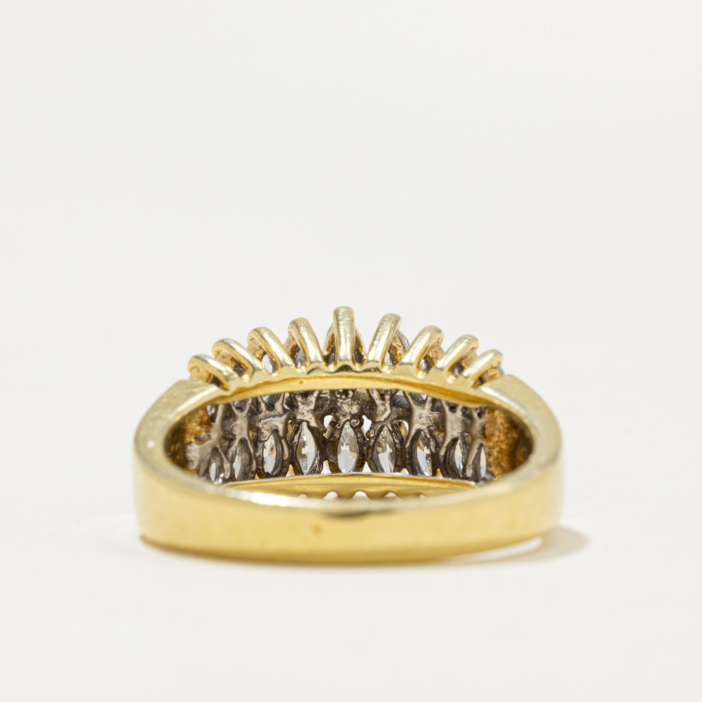 18k Multi Row Marquise Cut Diamond Ring | 0.55ctw | SZ 6.75