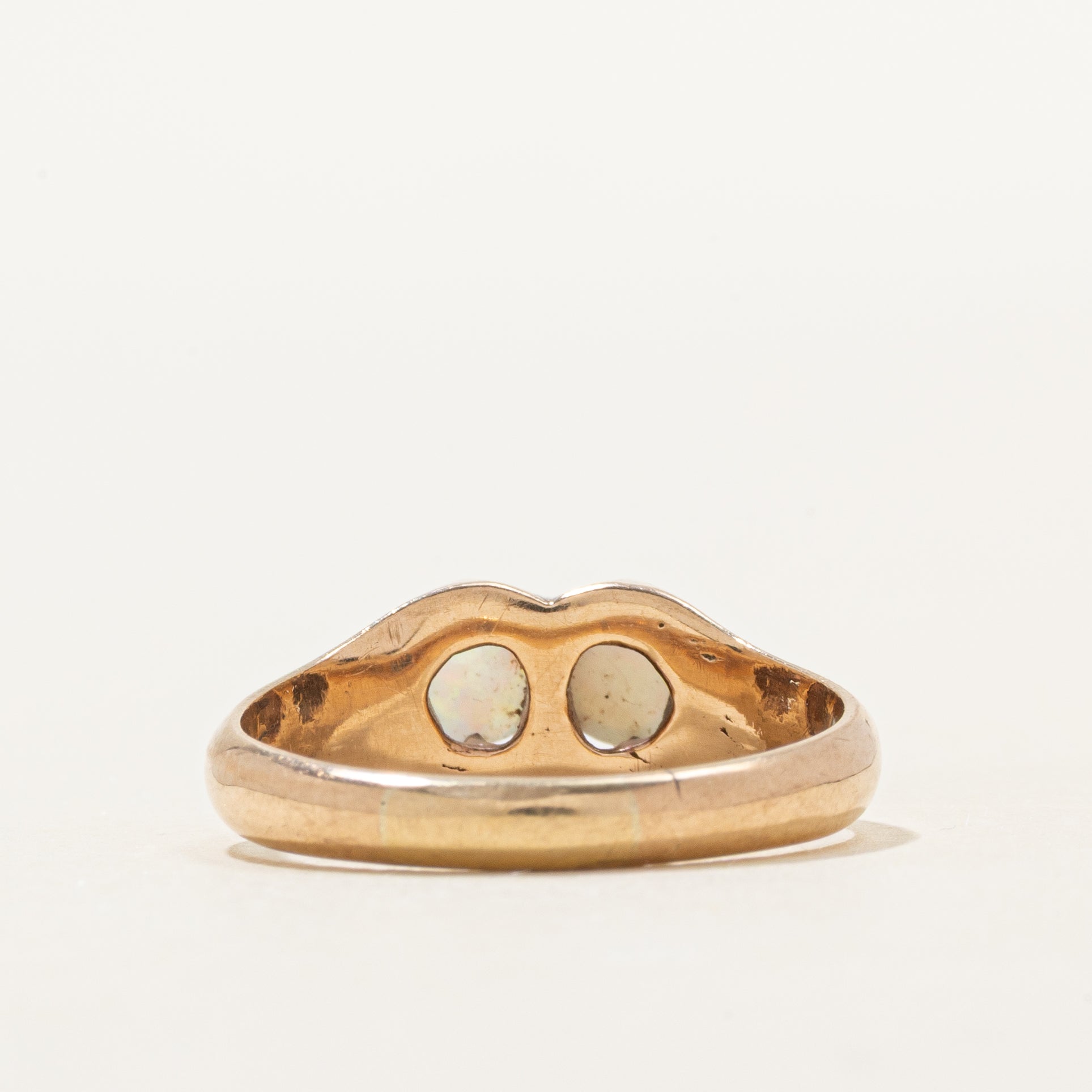 Toi et Moi Belcher Set Opal Ring | 0.40ctw | SZ 7