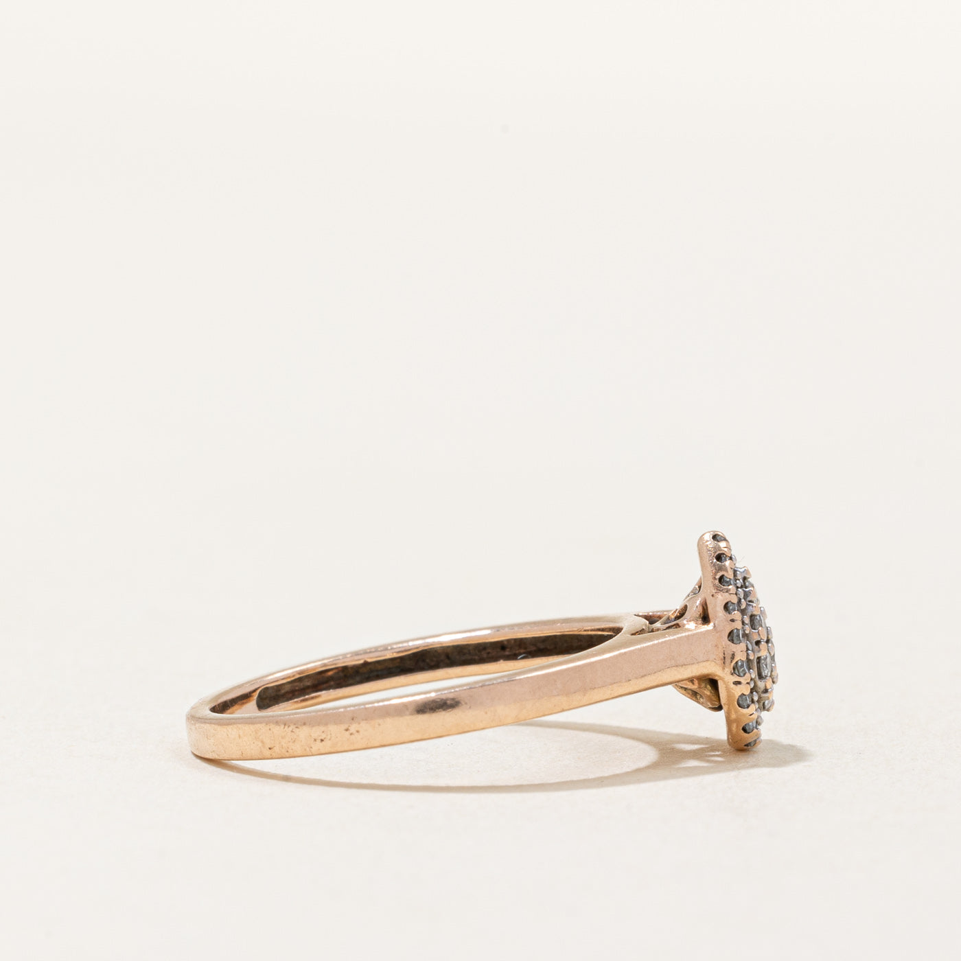 Pear Shaped Diamond Pave Set Ring | 0.17ctw | SZ 6 |