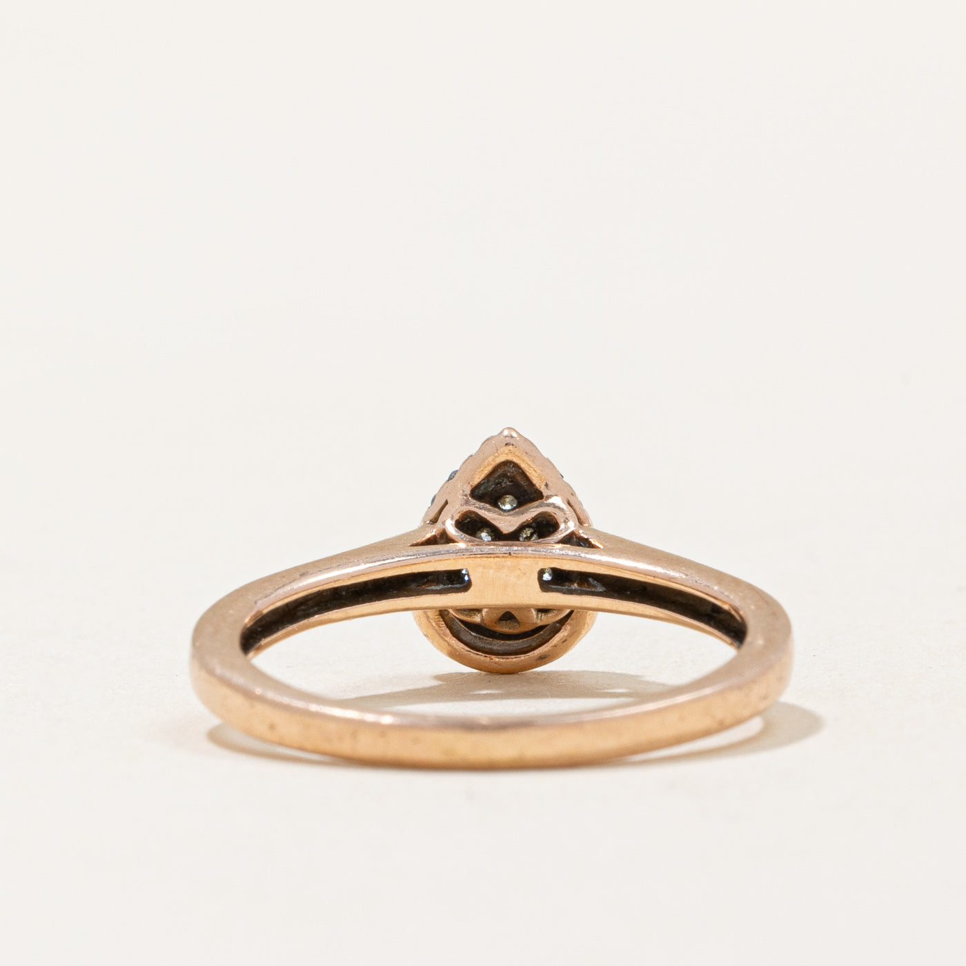 Pear Shaped Diamond Pave Set Ring | 0.17ctw | SZ 6 |