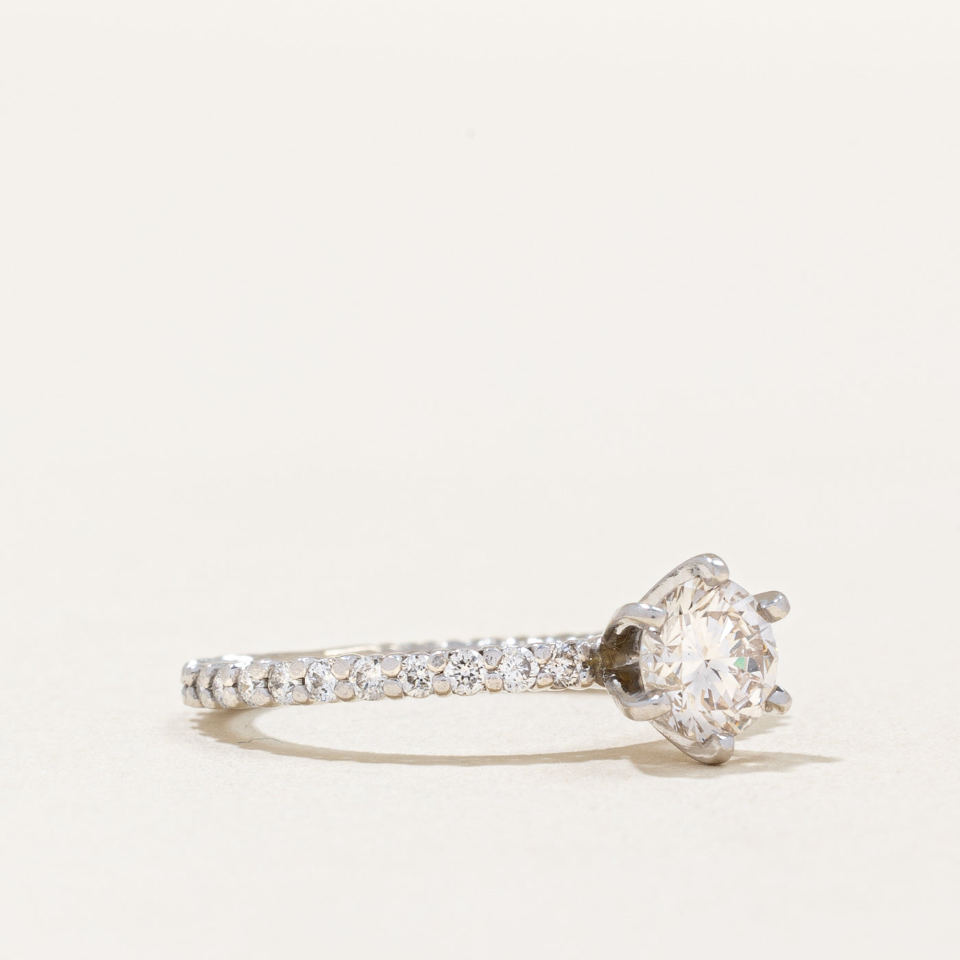 Six Prong Diamond Engagement Ring | 0.93ctw SI1 H | SZ 4.5 |