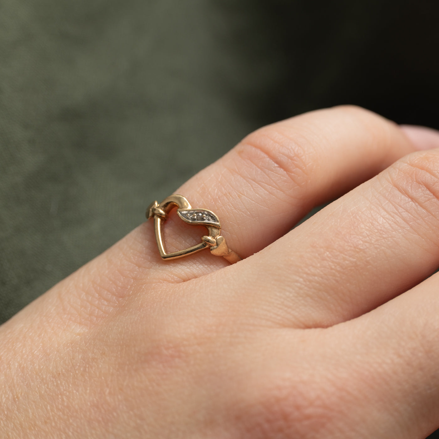 Diamond Open Heart Ring | SZ 4.75