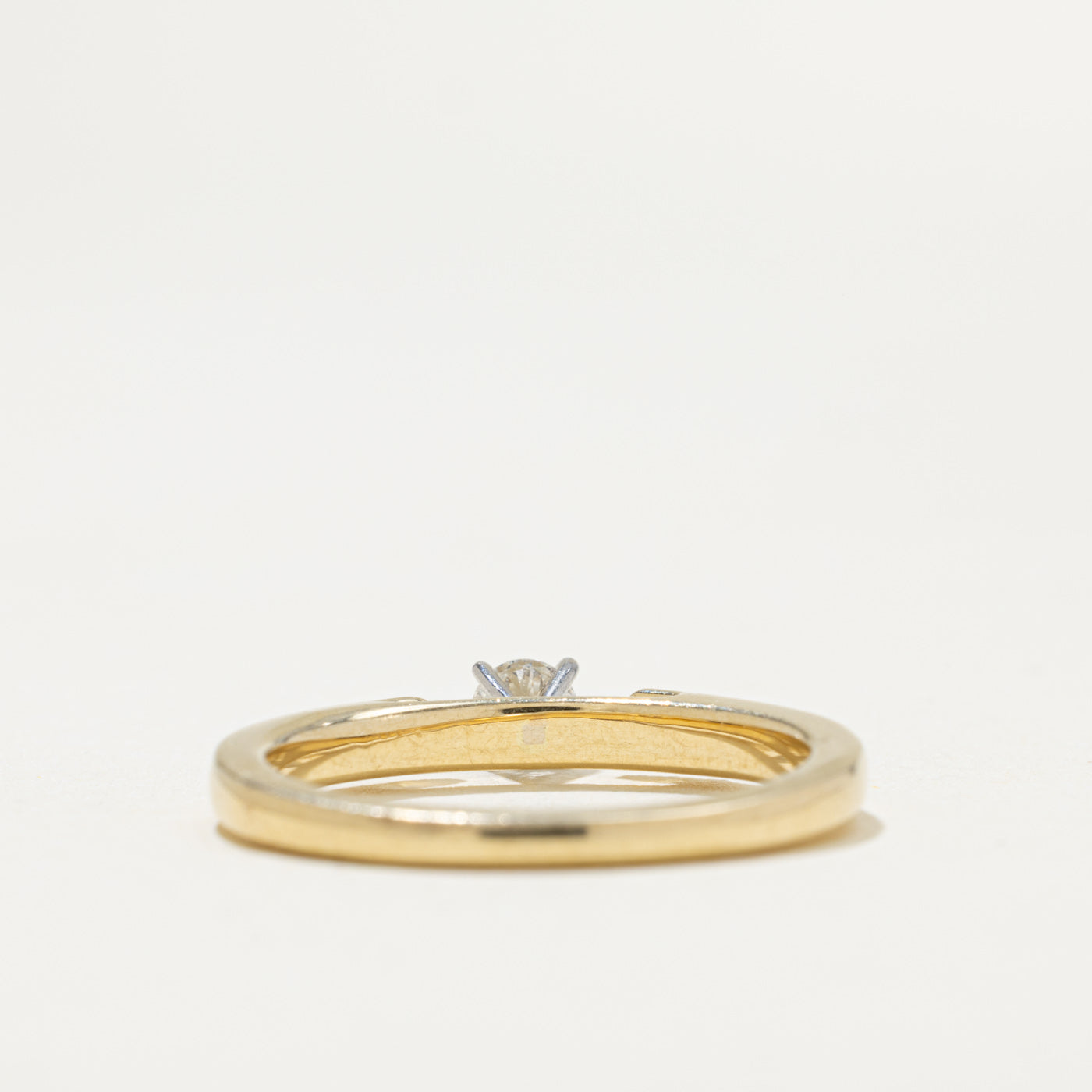 14k Solitaire Diamond Reverse Tapered Ring | 0.18ct | SZ 7