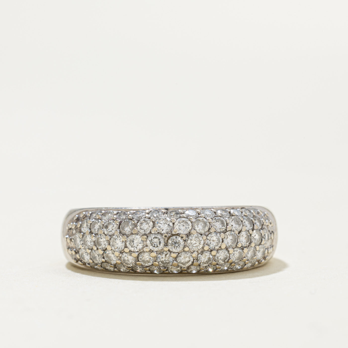 14k Pave Set Diamond Dome Ring | 0.60ctw | SZ 6.5