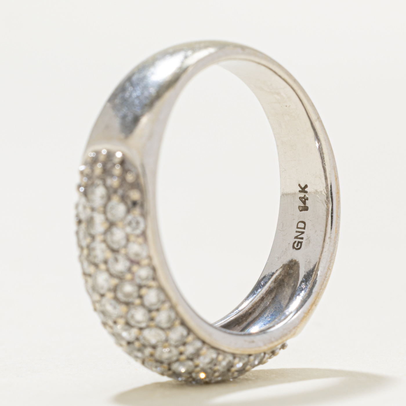 14k Pave Set Diamond Dome Ring | 0.60ctw | SZ 6.5