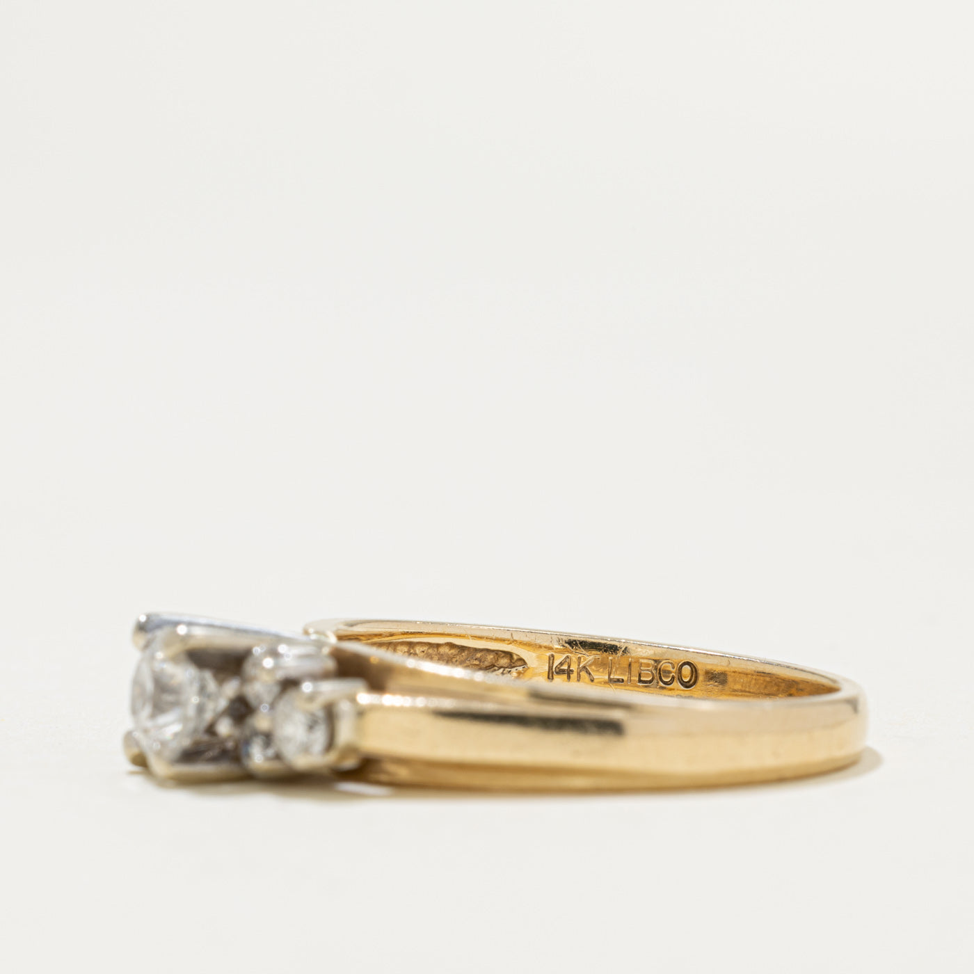 14k Yellow Gold Diamond Cluster Accented Ring | 0.42ct SI2 J, 0.30ctw | SZ 7.25